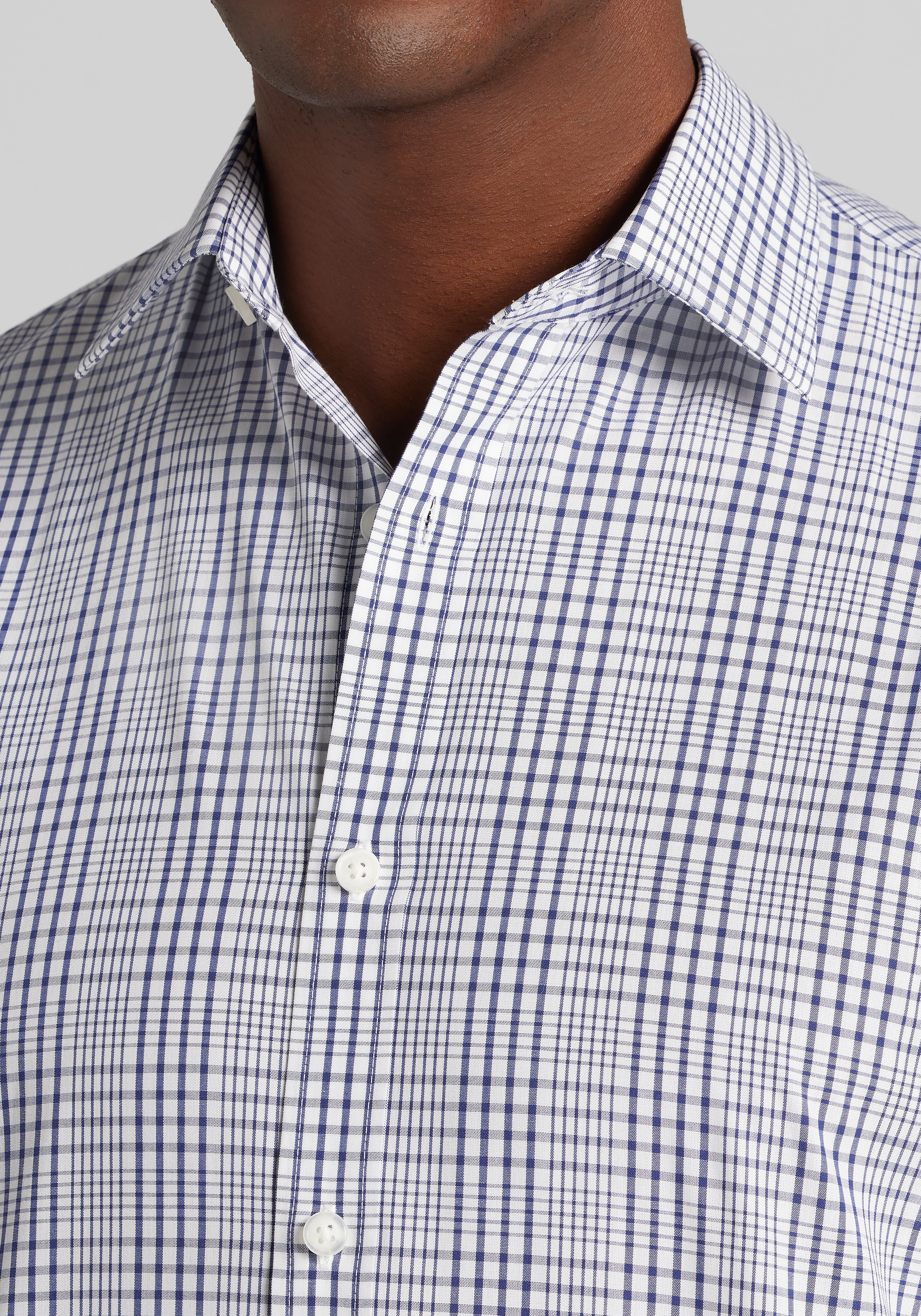 1905 Collection Tailored Fit Medium Plaid Short Sleeve Sportshirt