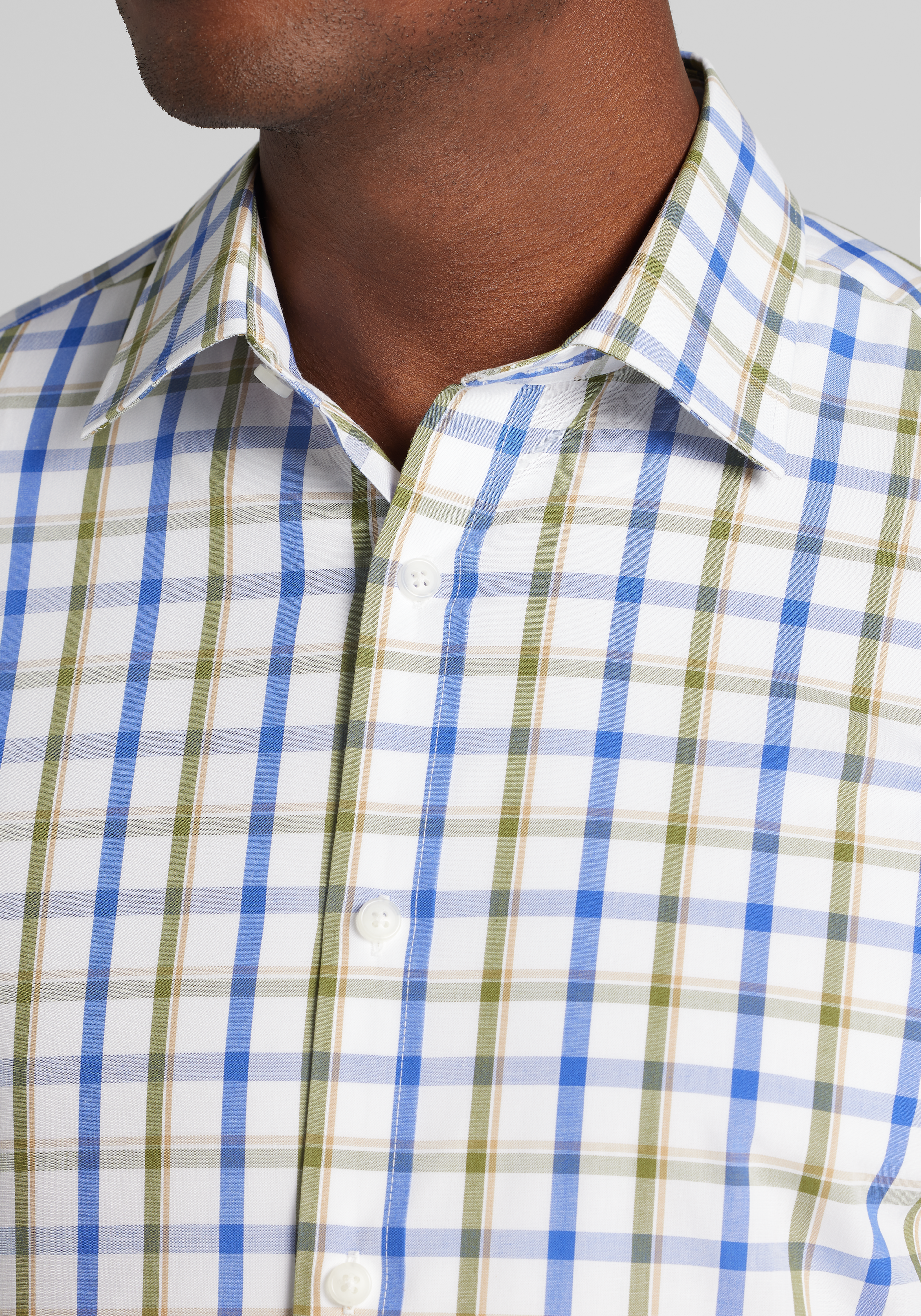 1905 Collection Tailored Fit Large Plaid Short Sleeve Button Up Shirt - Big & Tall CLEARANCE