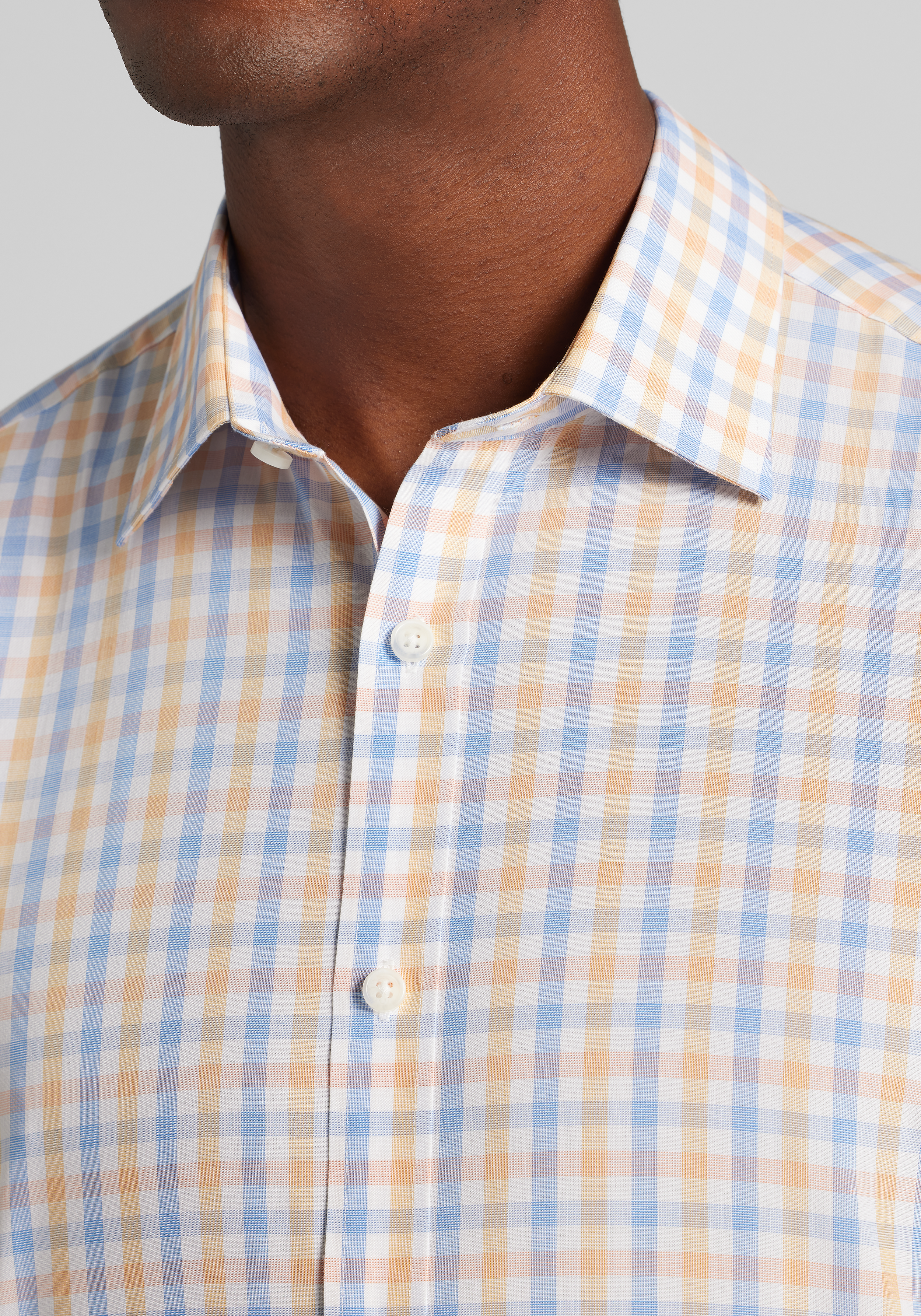 1905 Collection Tailored Fit Multi Gingham Short Sleeve Sportshirt