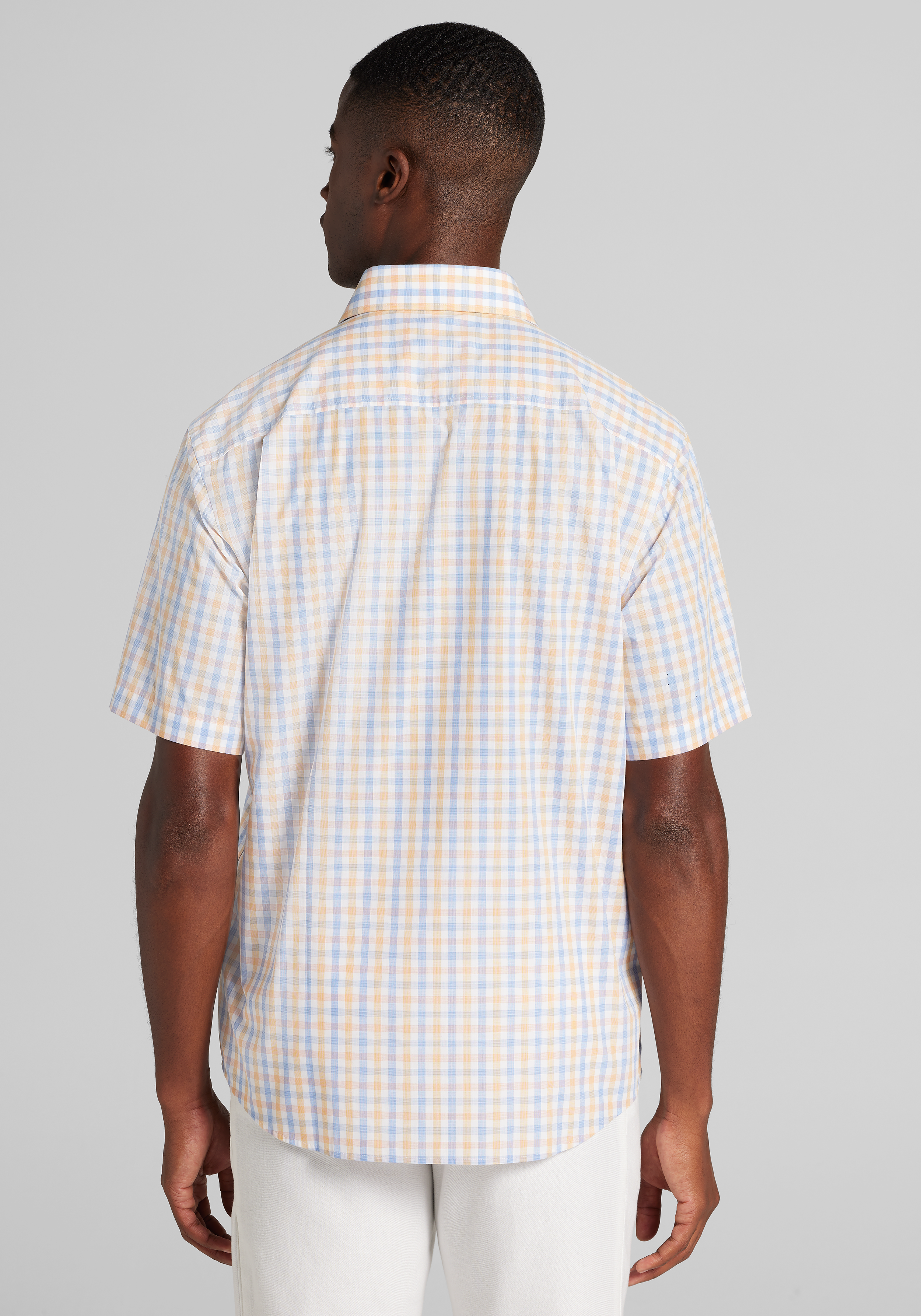 1905 Collection Tailored Fit Multi Gingham Short Sleeve Sportshirt