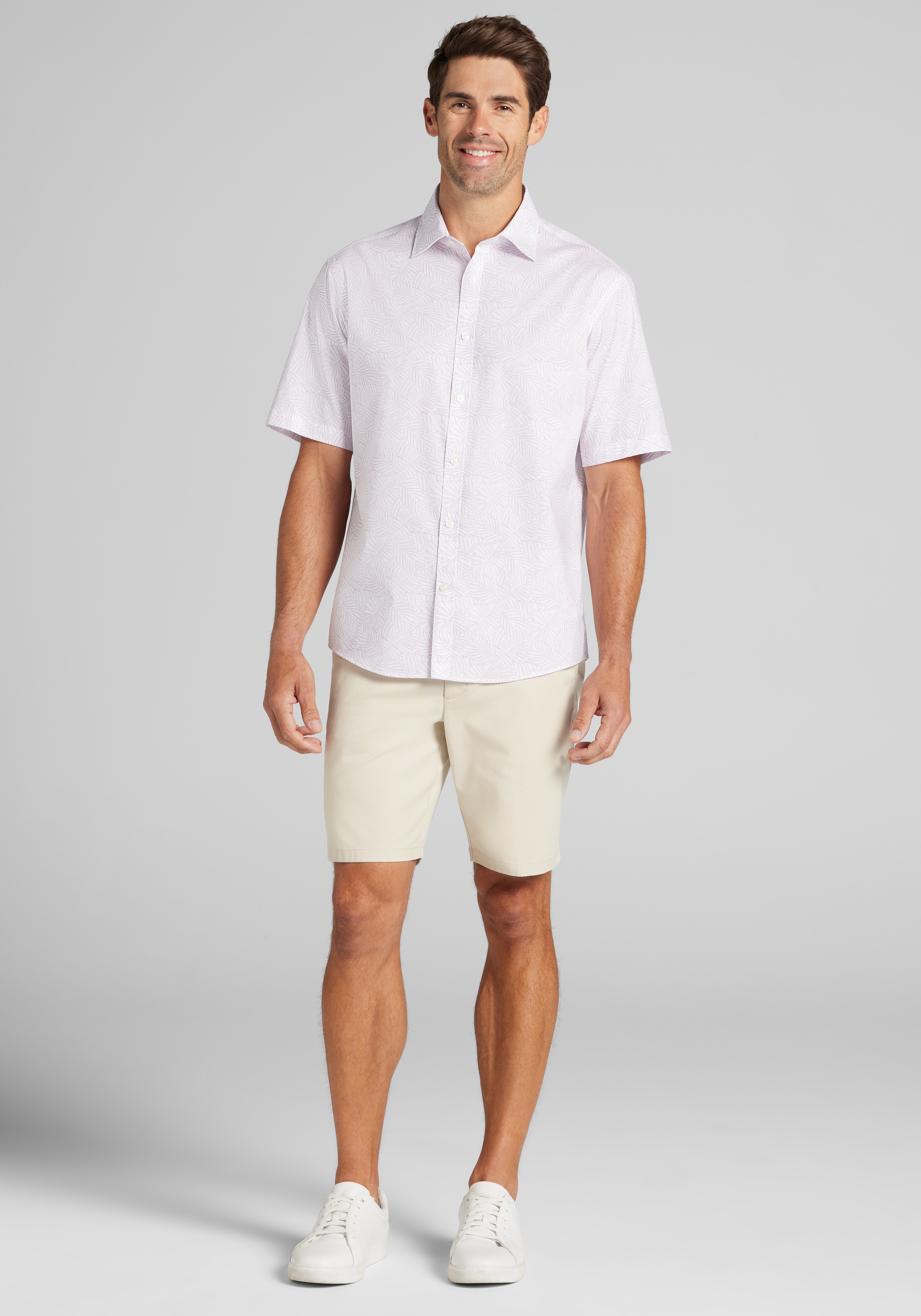 Jos. A. Bank Traditional Fit Fern Short Sleeve Sportshirt