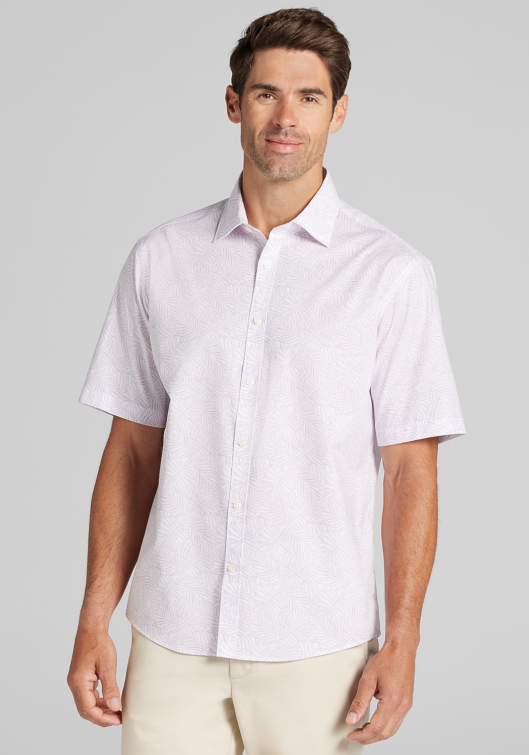Jos. A. Bank Traditional Fit Fern Short Sleeve Sportshirt