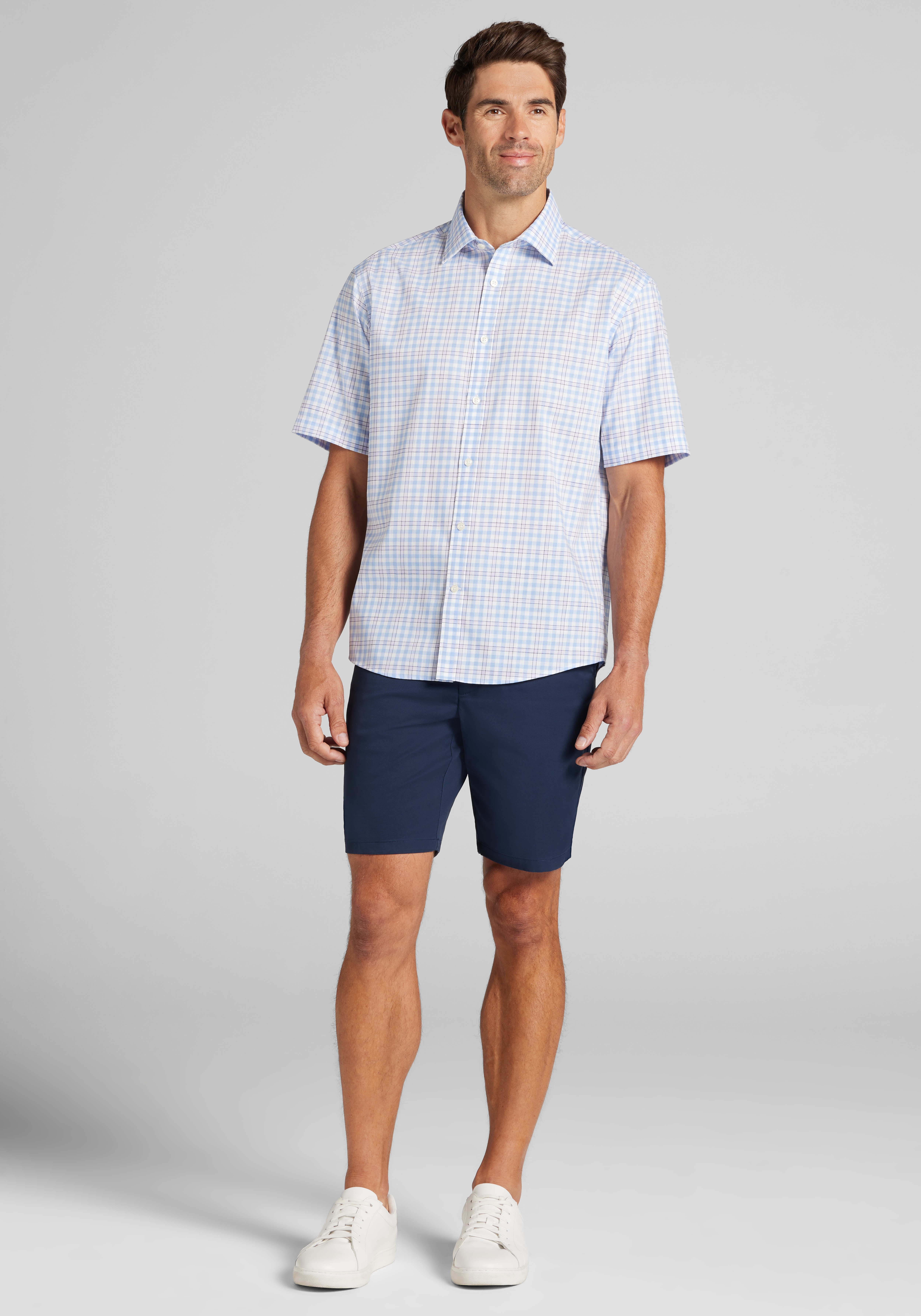Jos. A. Bank Traditional Fit Check Short Sleeve Sportshirt