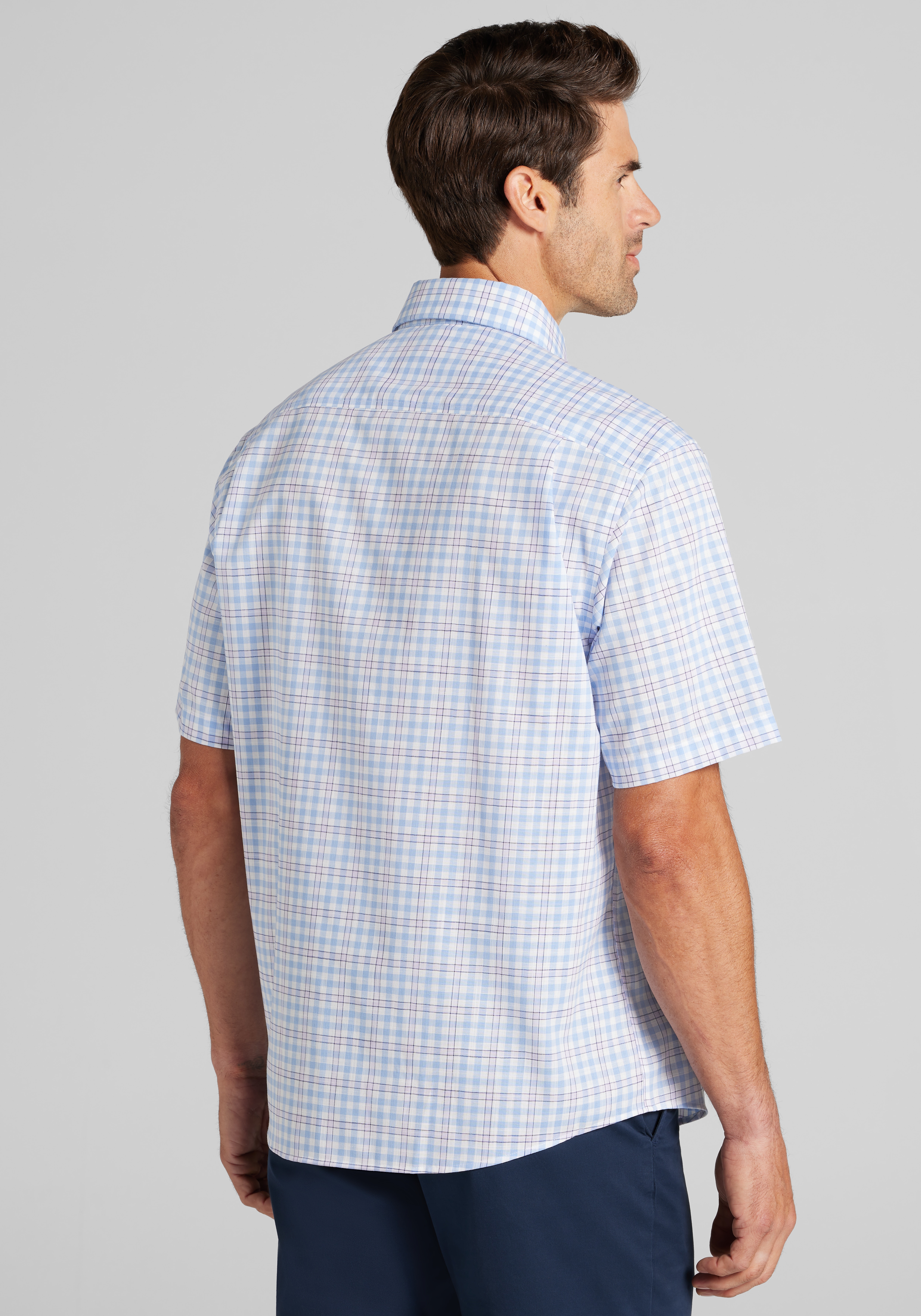 Jos. A. Bank Traditional Fit Check Short Sleeve Sportshirt