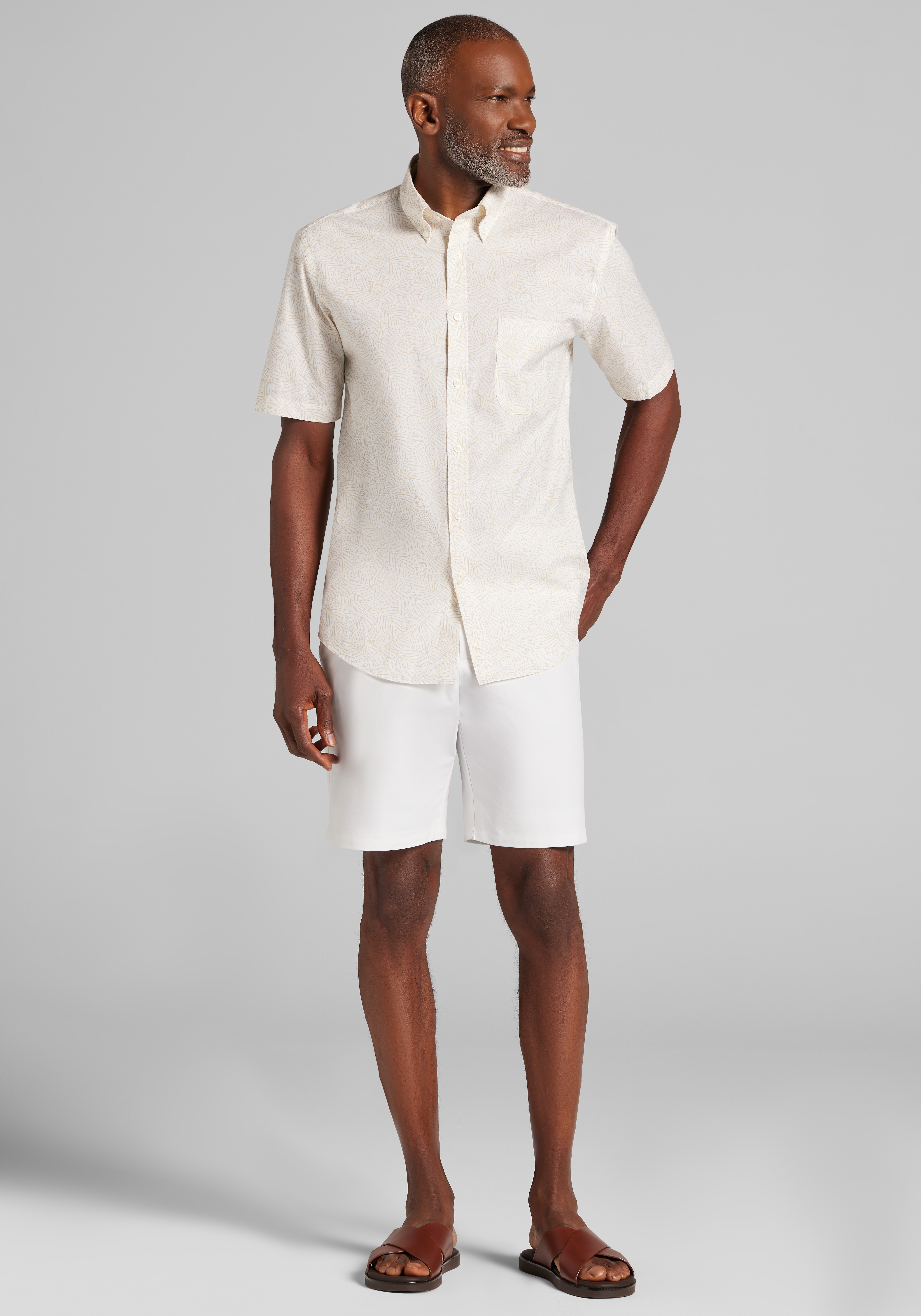 Jos. A. Bank Tailored Fit Fern Short Sleeve Sportshirt