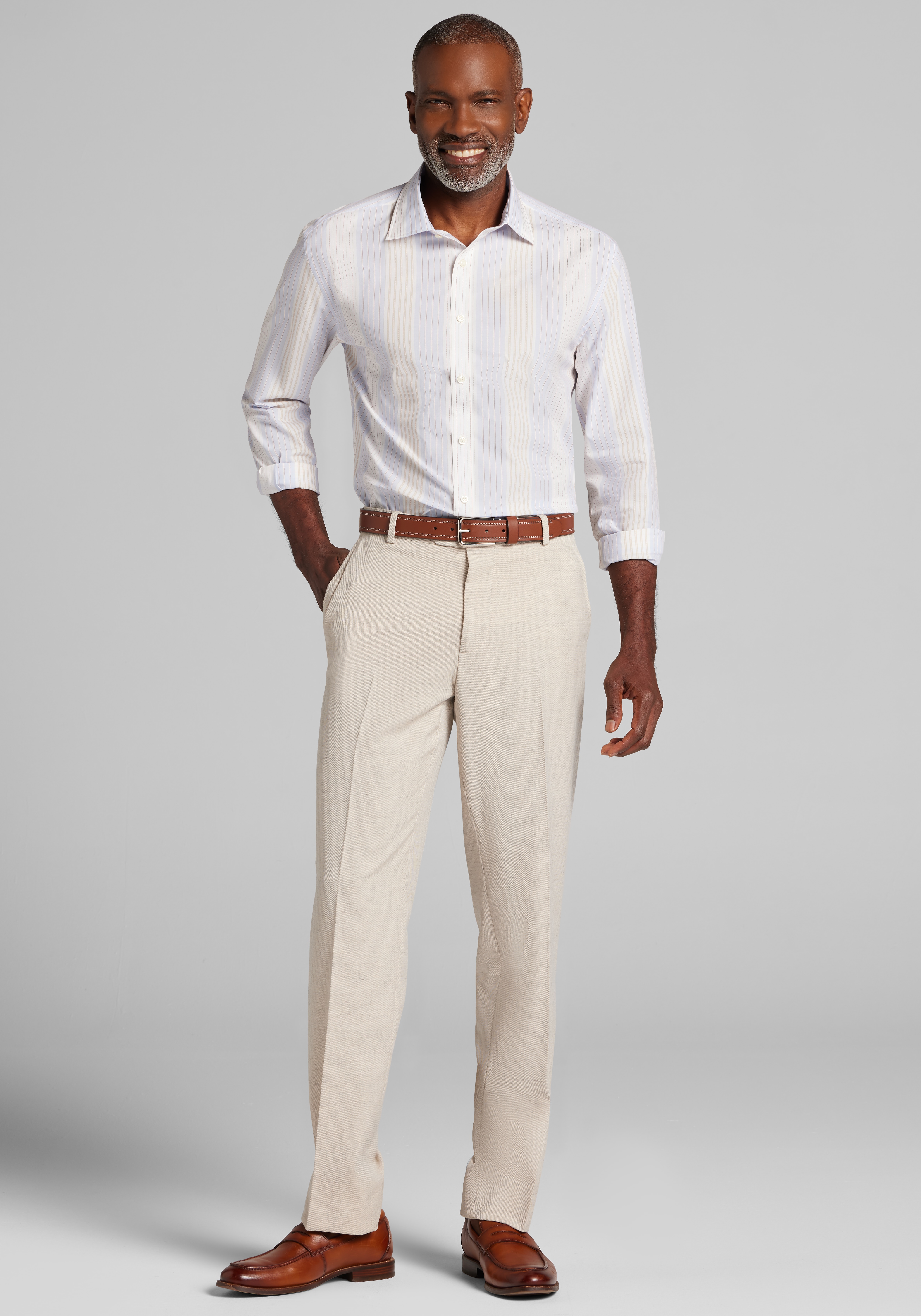 Jos. A. Bank Tailored Fit Multistripe Sportshirt