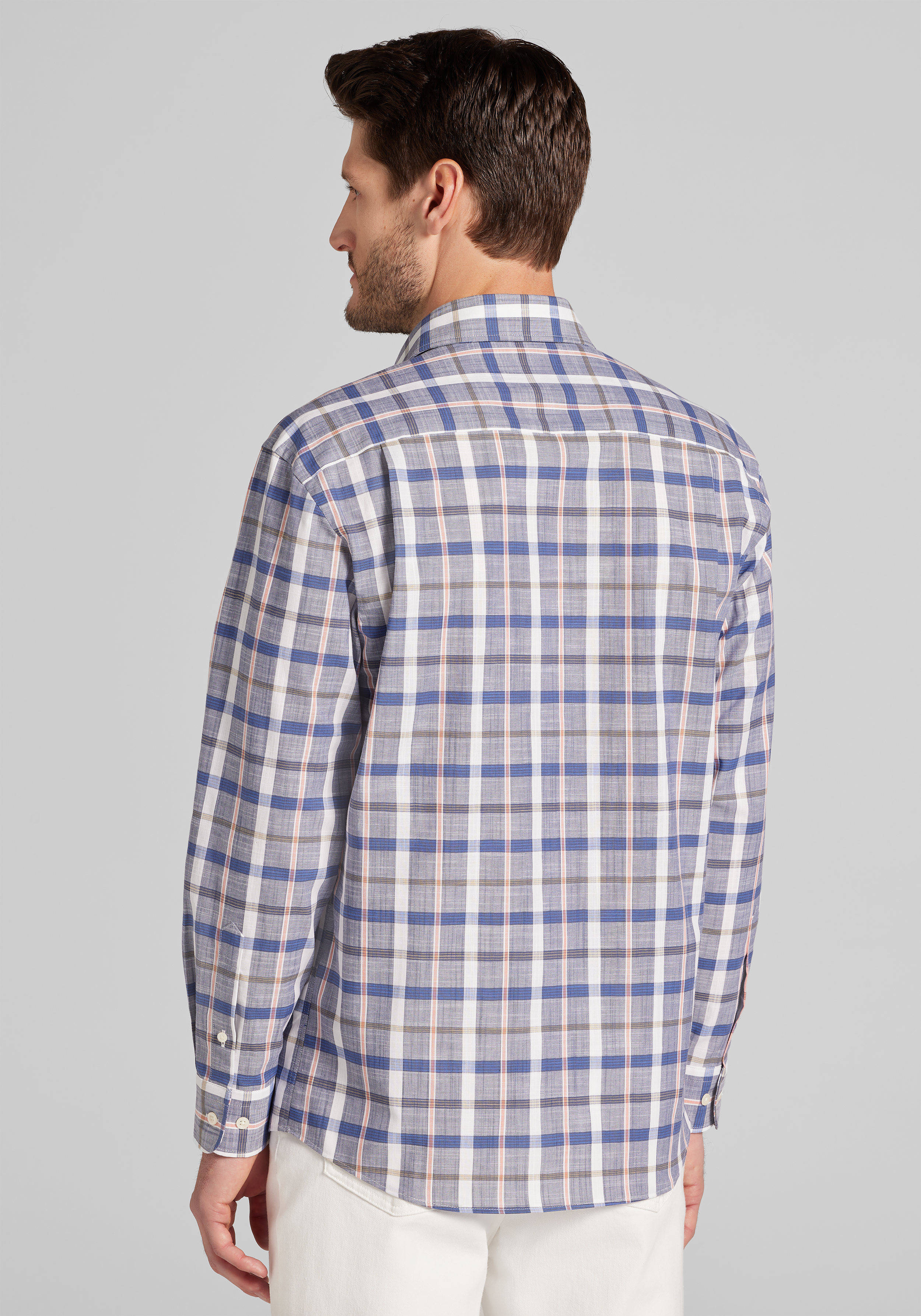 Jos. A. Bank Tailored Fit Plaid Button Up Shirt