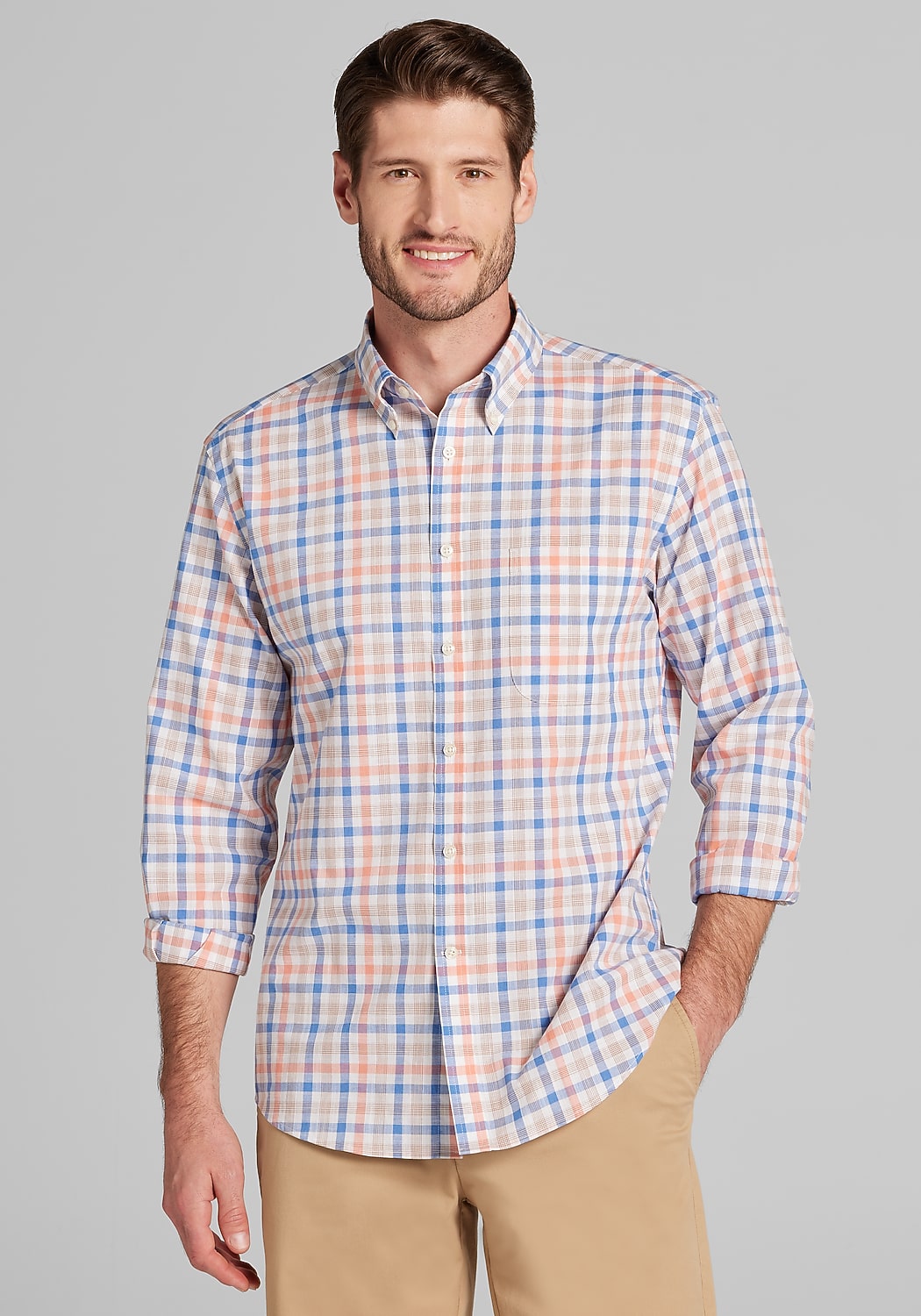 Jos. A. Bank Tailored Fit Multi Plaid Sportshirt