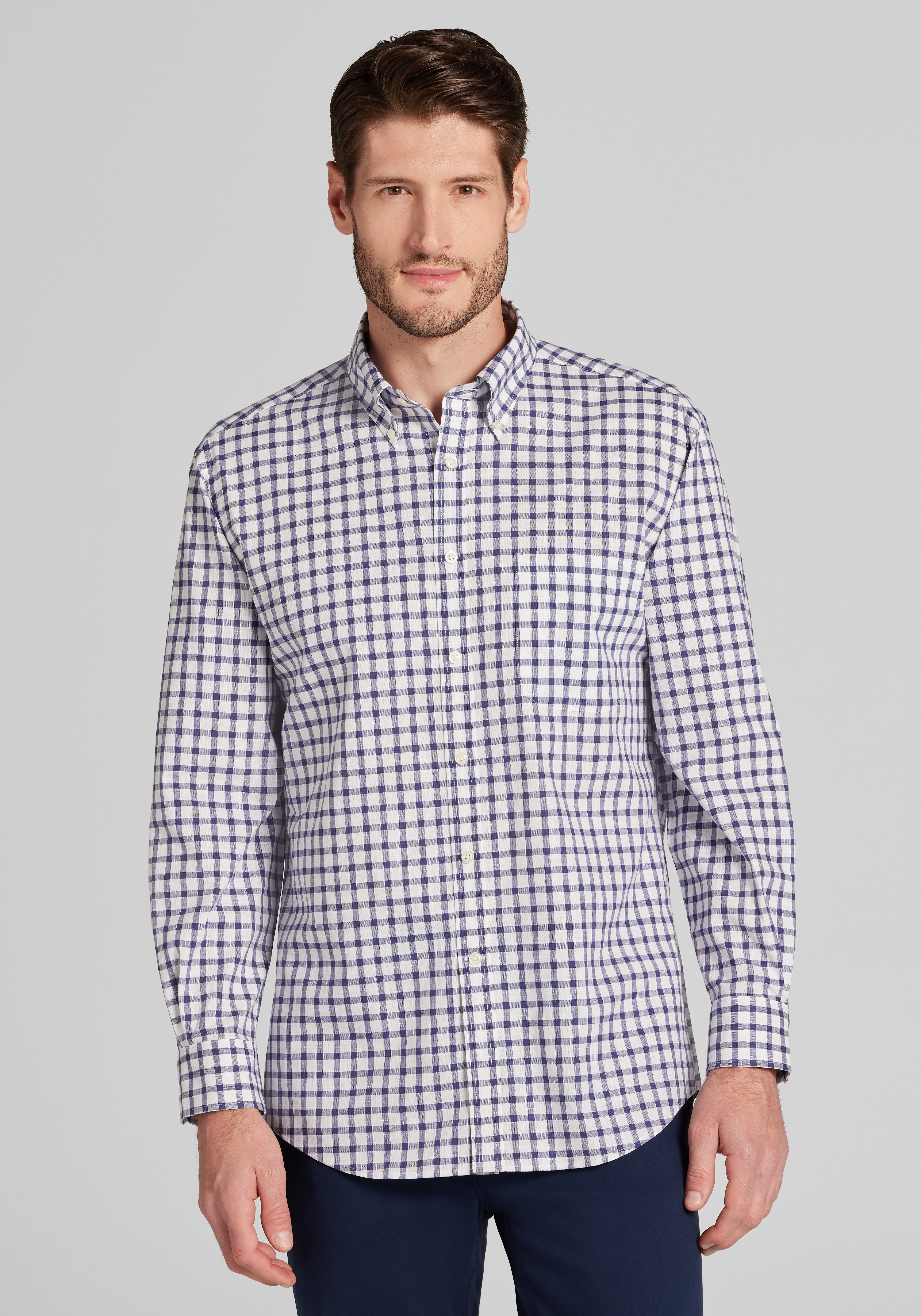 Men's Casual Tops, Jos. A. Bank Tailored Fit Buffalo Plaid Sportshirt - Jos A Bank