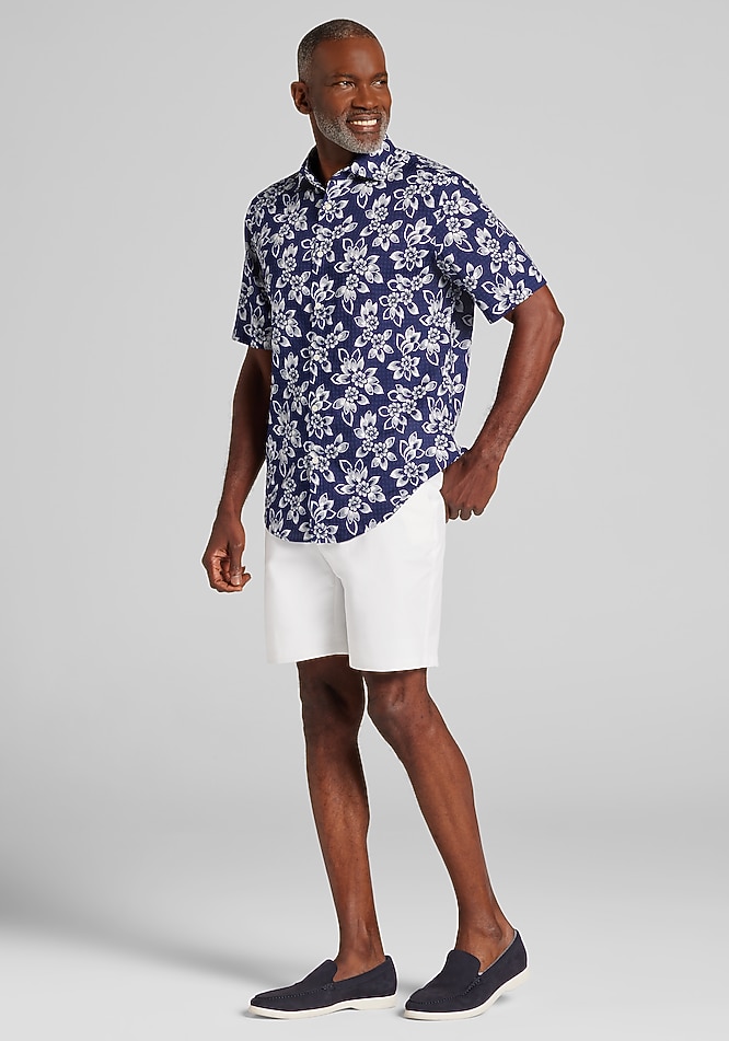 jos a bank short sleeve dress shirts Jos. A. Bank Tailored Fit Mykonos Short Sleeve Button Up Shirt - Big & Tall  - New Arrivals