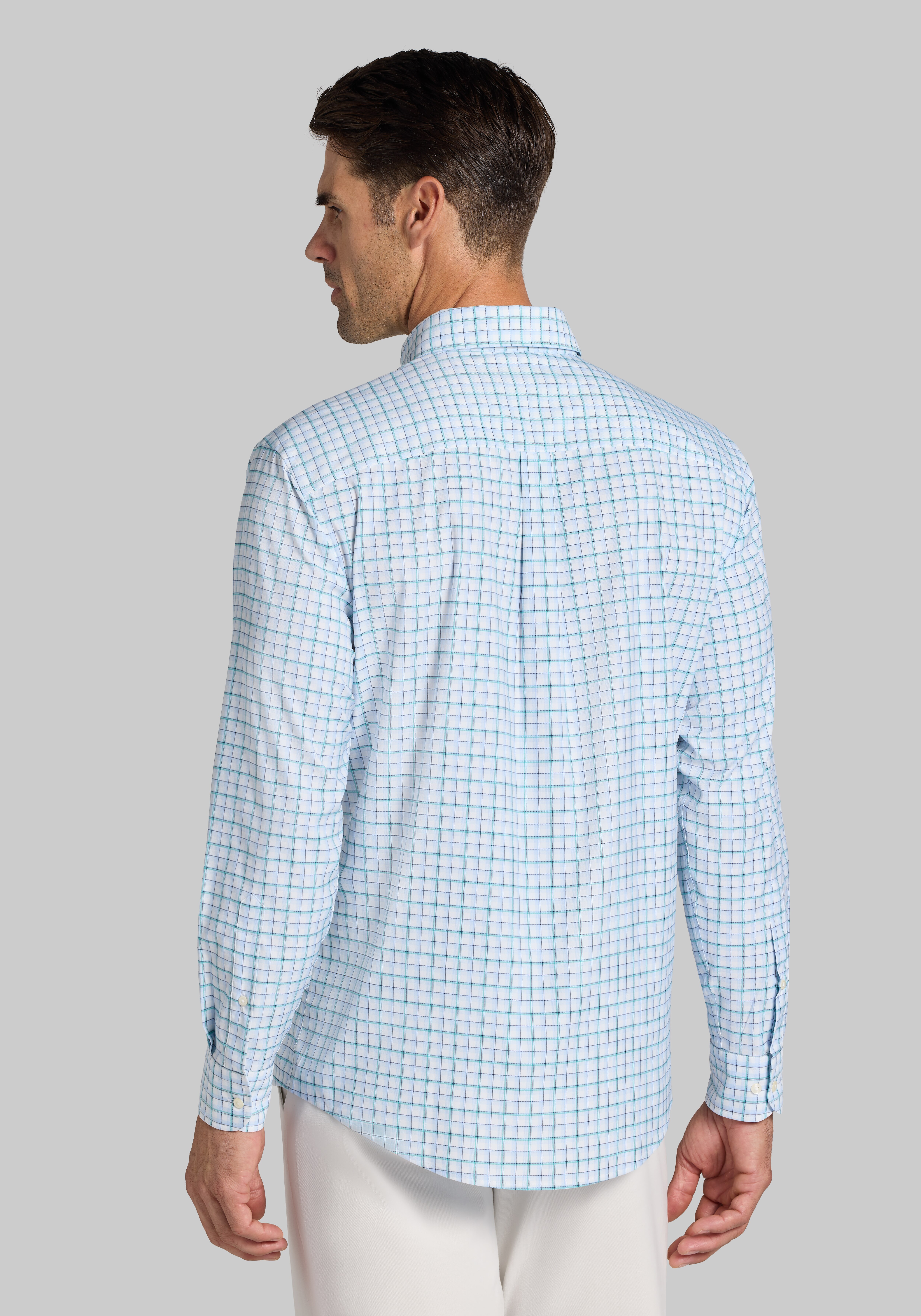 Traveler® Performance Tailored Fit Medium Grid Sportshirt