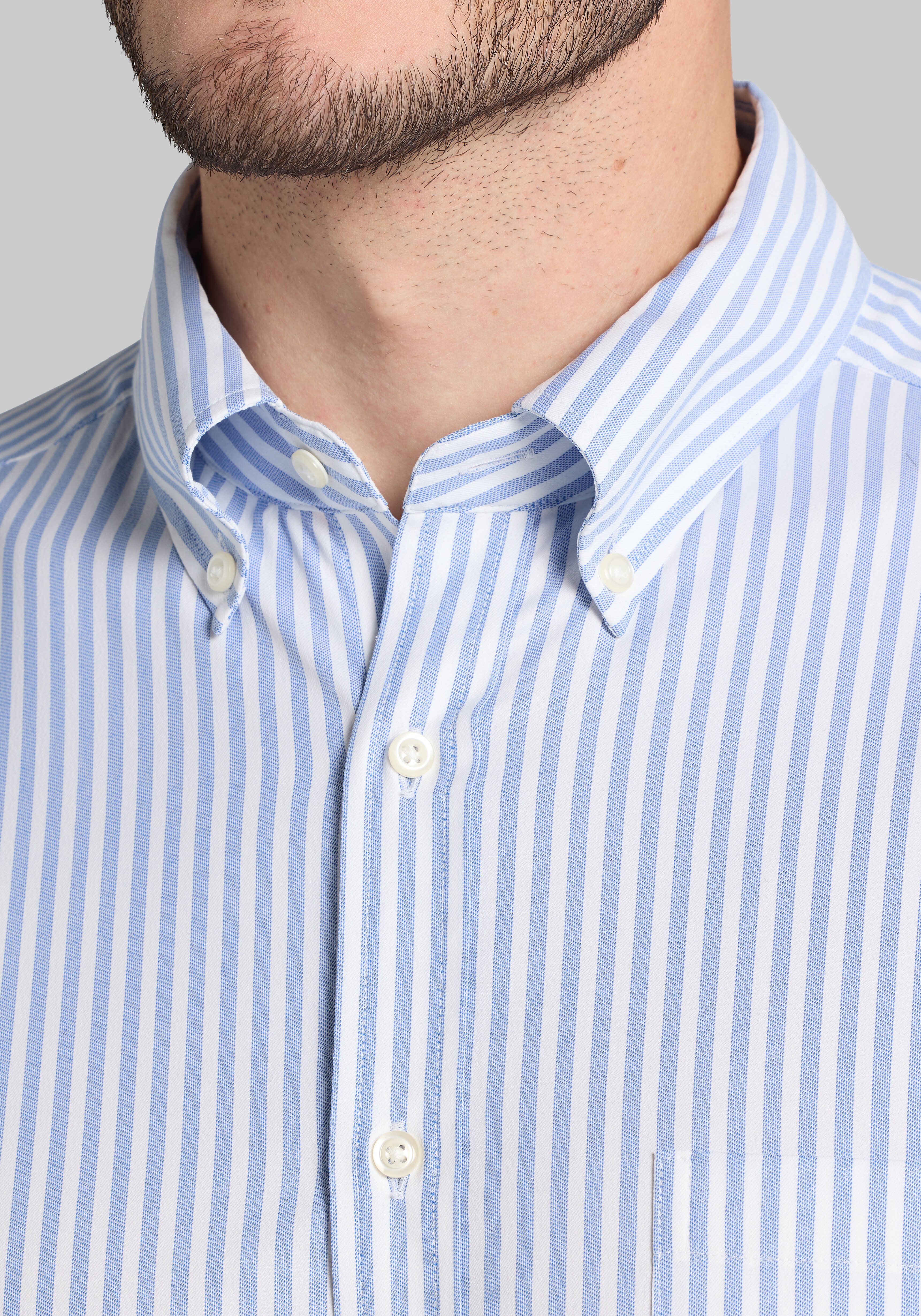 Traveler® Performance Tailored Fit Bengal Stripe Sportshirt