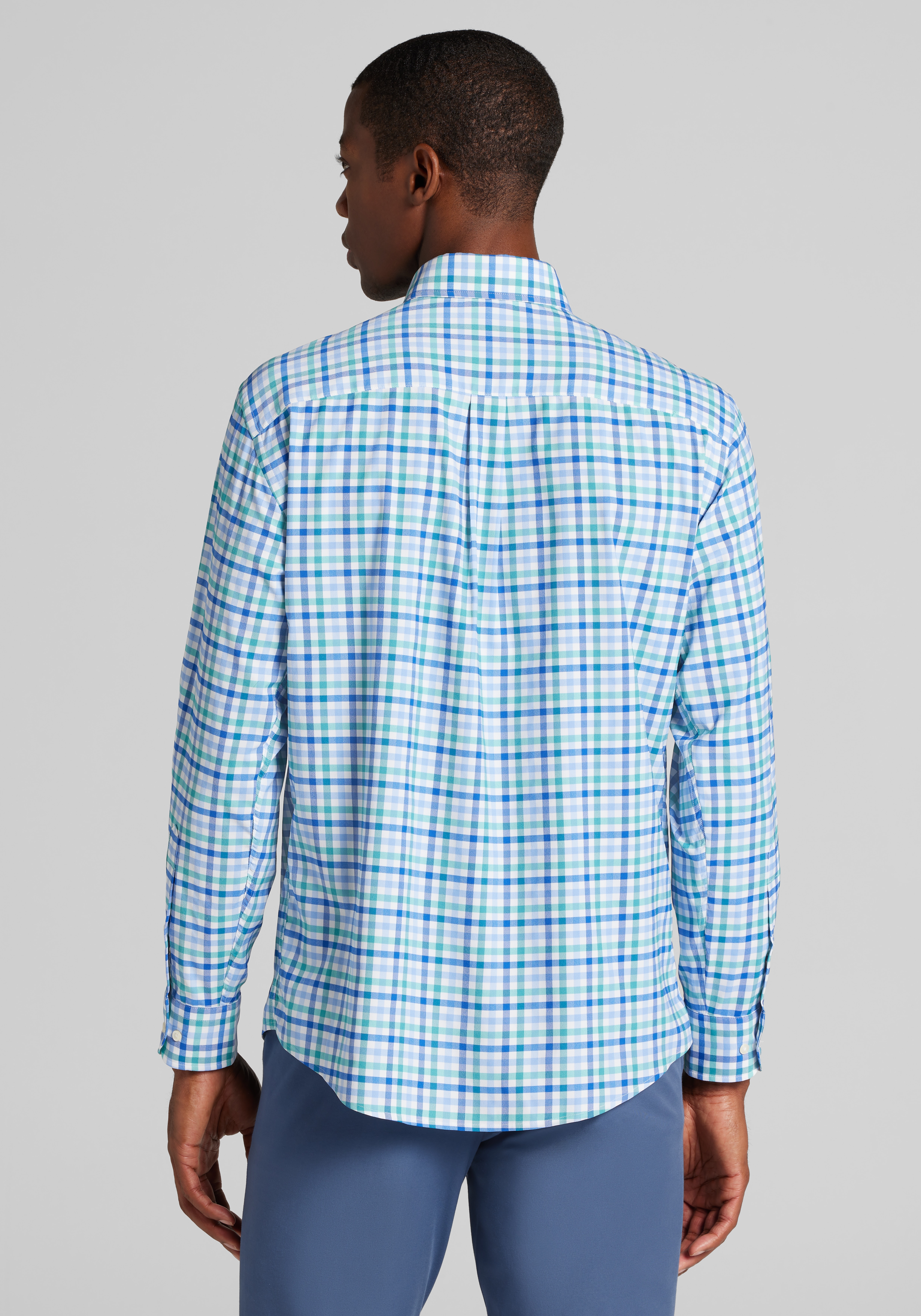 Traveler® Performance Tailored Fit Plaid Sportshirt