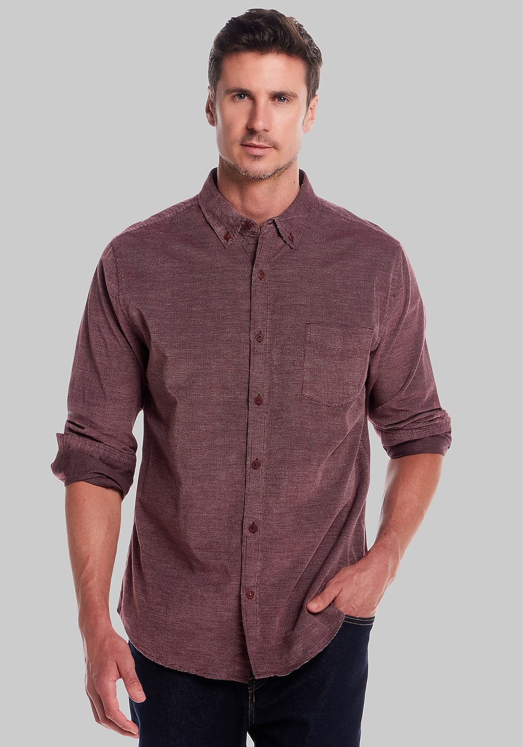 Weatherproof Vintage Traditional Fit Brocade Corduroy Sportshirt