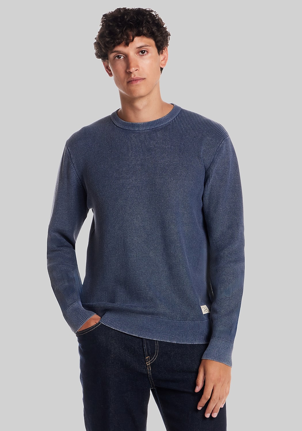 Weatherproof Vintage Traditional Fit Vertical Weave Stonewash Sweater