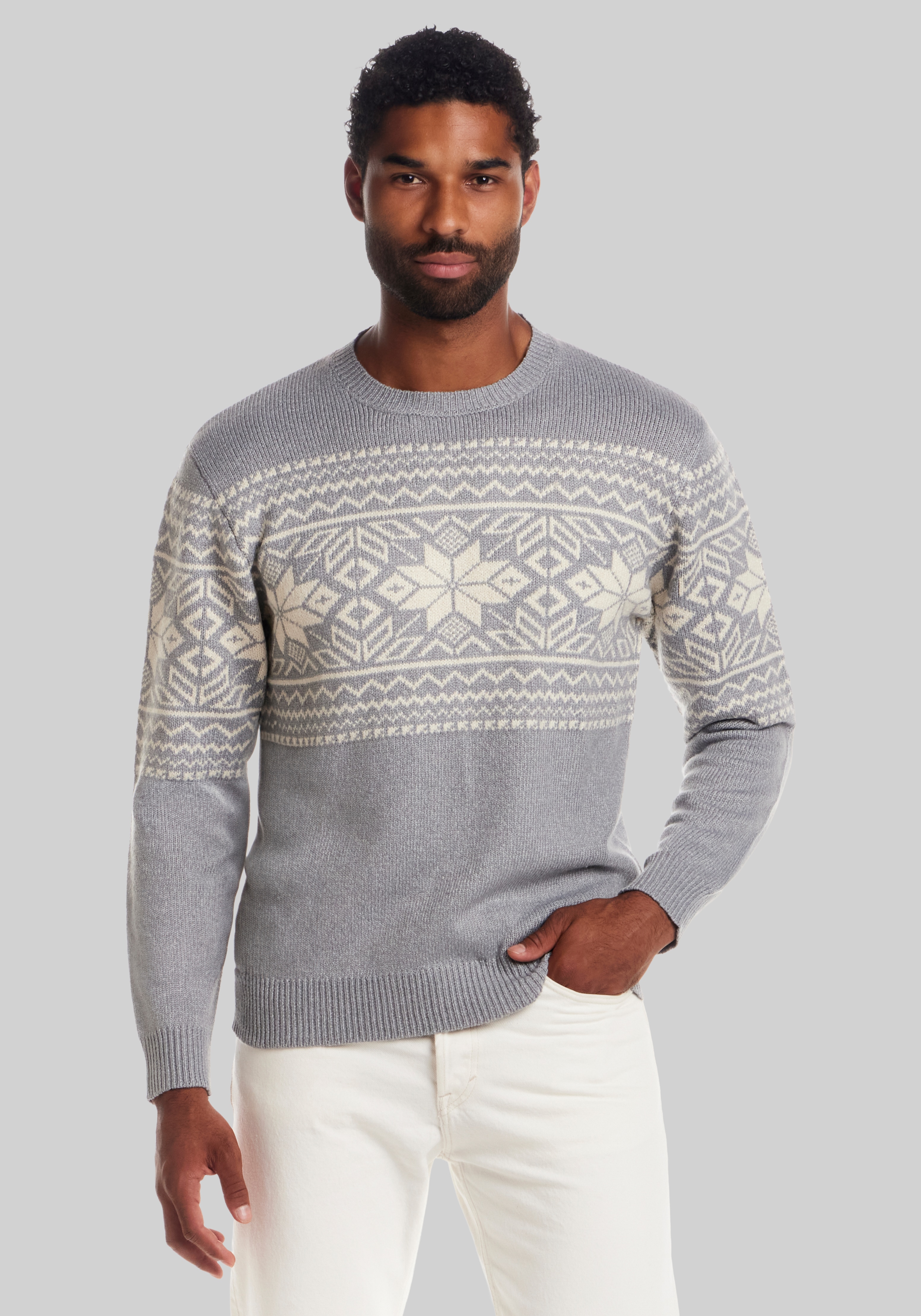 Men's Sweaters, Weatherproof Vintage Traditional Fit Snowflake Crew Neck Sweater - Jos A Bank