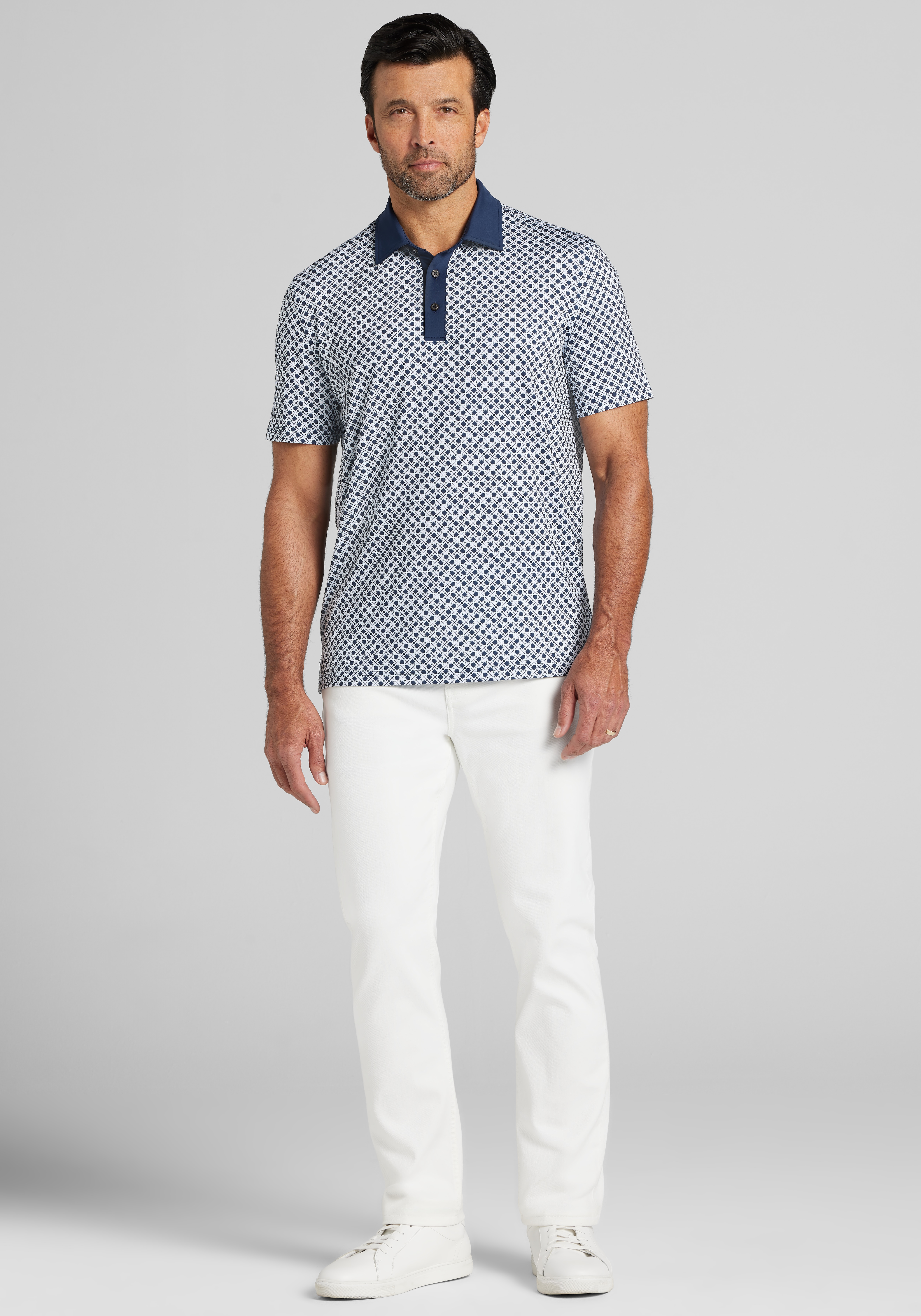 Traveler® Collection Traditional Fit Performance Trellis Polo