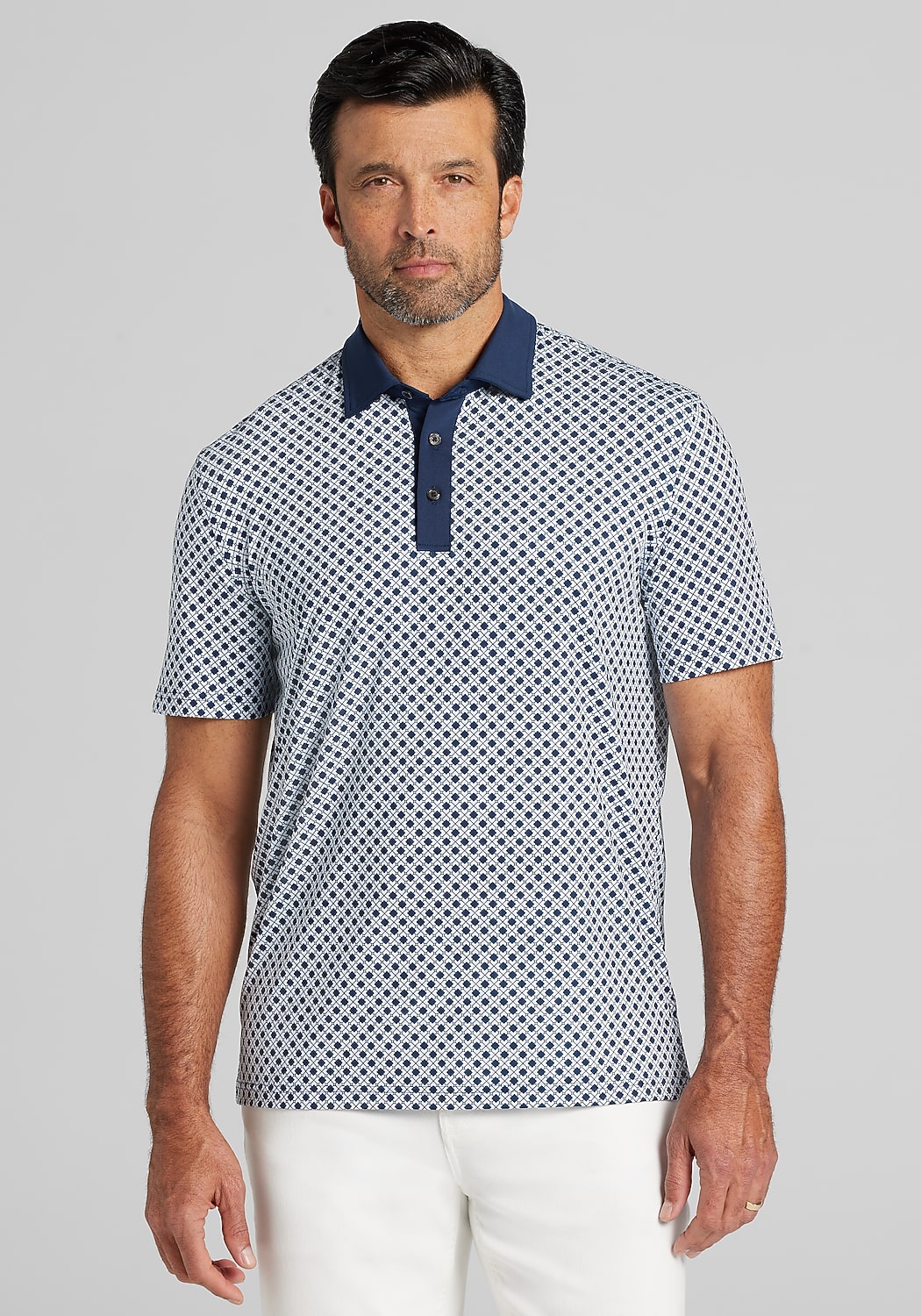 Traveler&reg; Collection Traditional Fit Performance Trellis Polo - Big & Tall