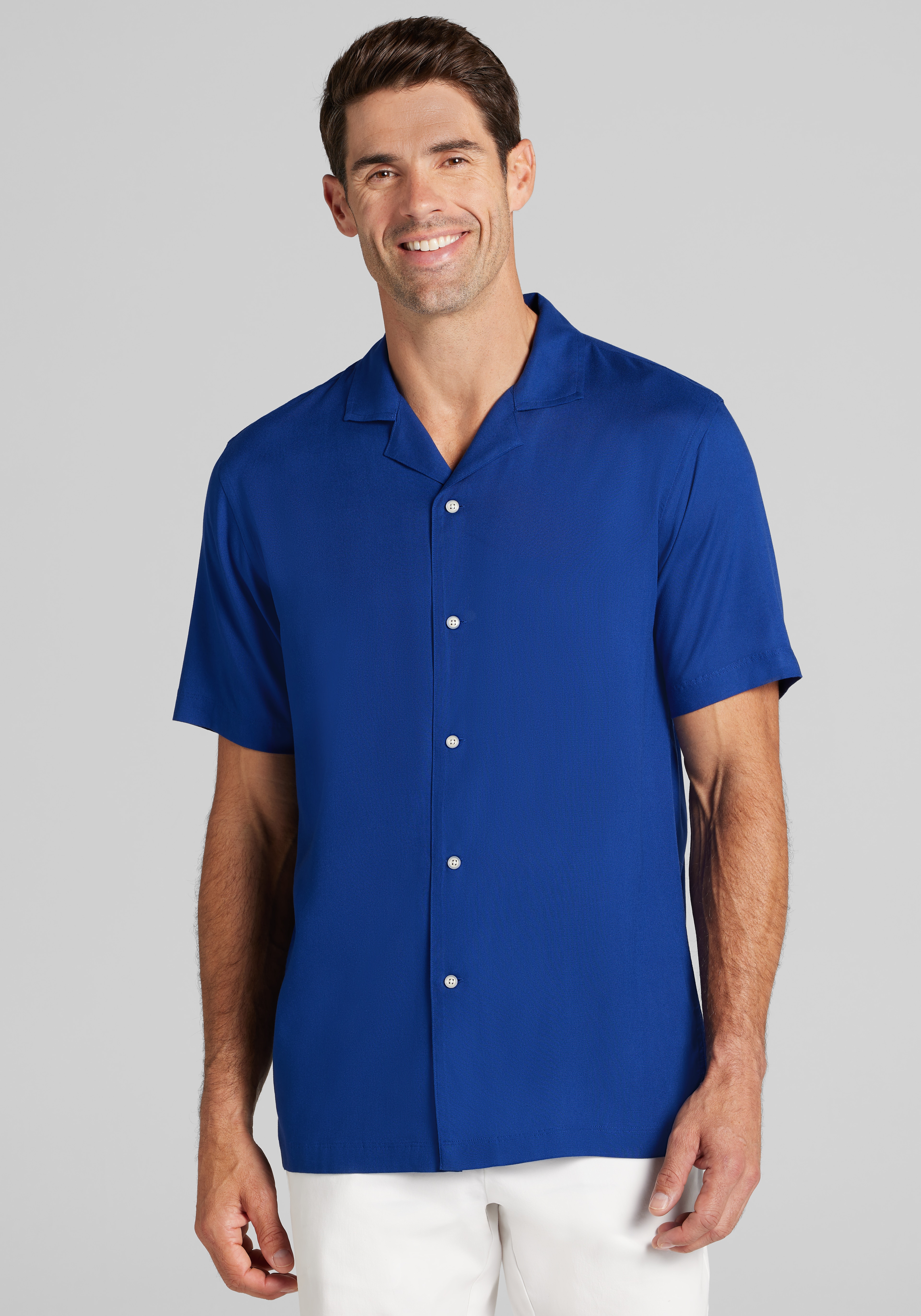 Jos A. Bank Tailored Fit Camp Shirt - Big & Tall CLEARANCE
