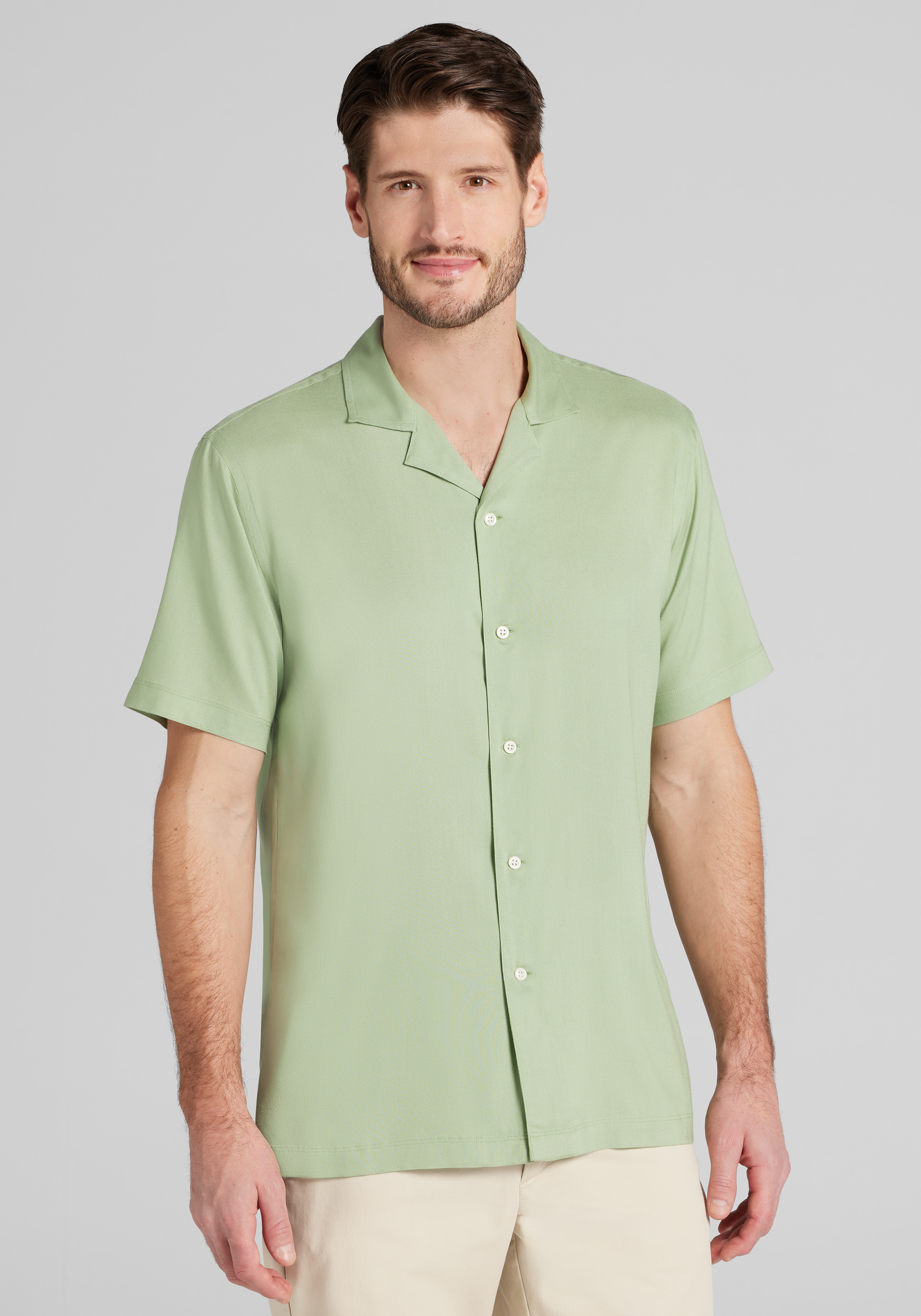 Men's Casual Tops, Jos A. Bank Tailored Fit Camp Shirt - Big & Tall - Jos A Bank