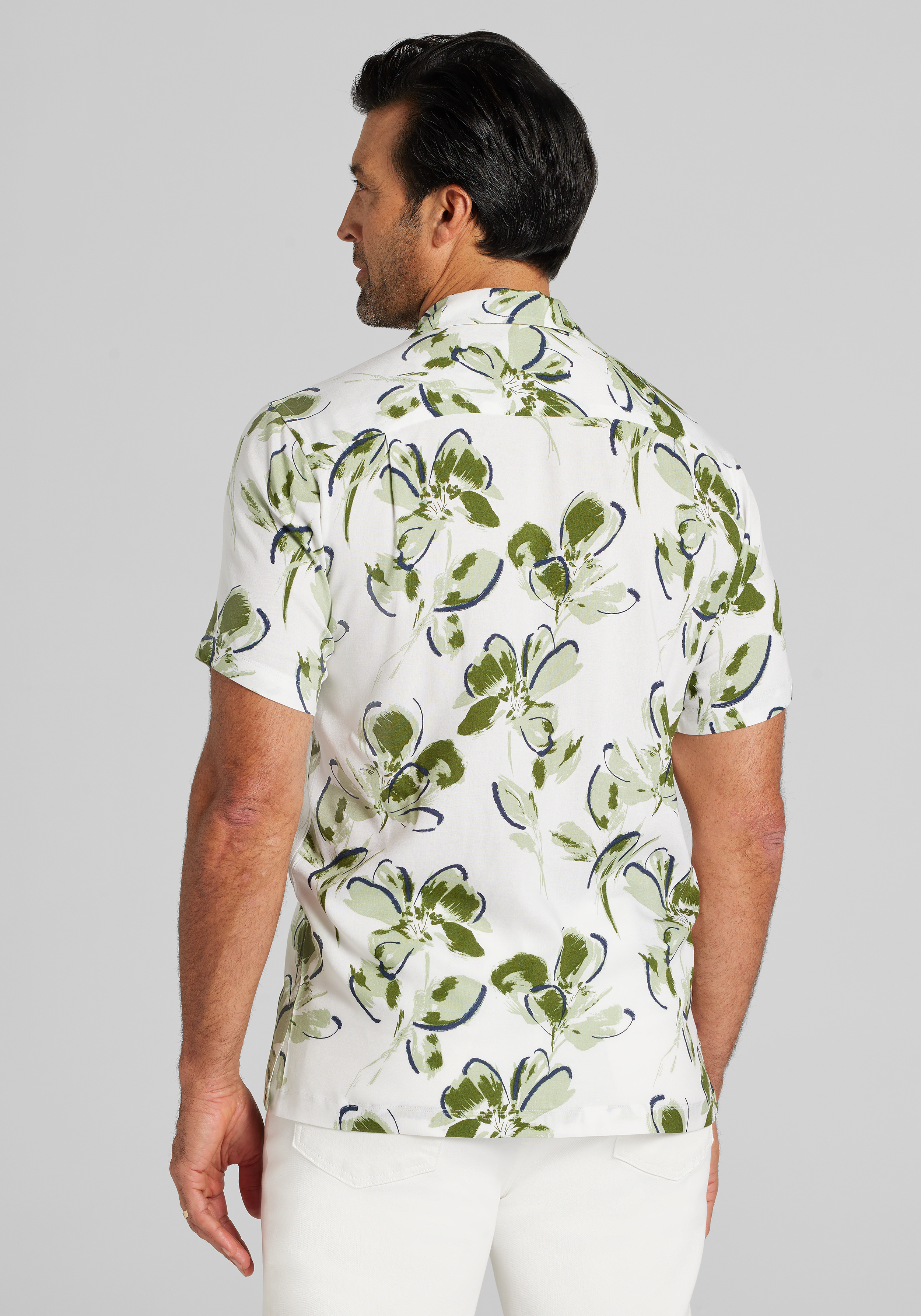 Jos. A. Bank Tailored Fit Lotus Short Sleeve Sportshirt