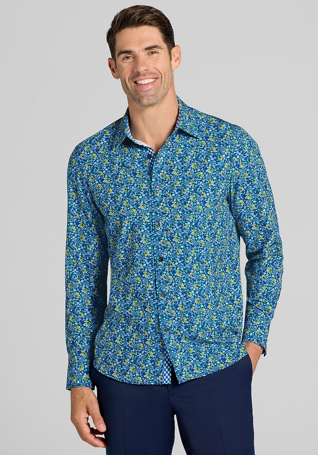 CON.STRUCT Slim Fit Liberty Floral 4-Way Stretch Sportshirt