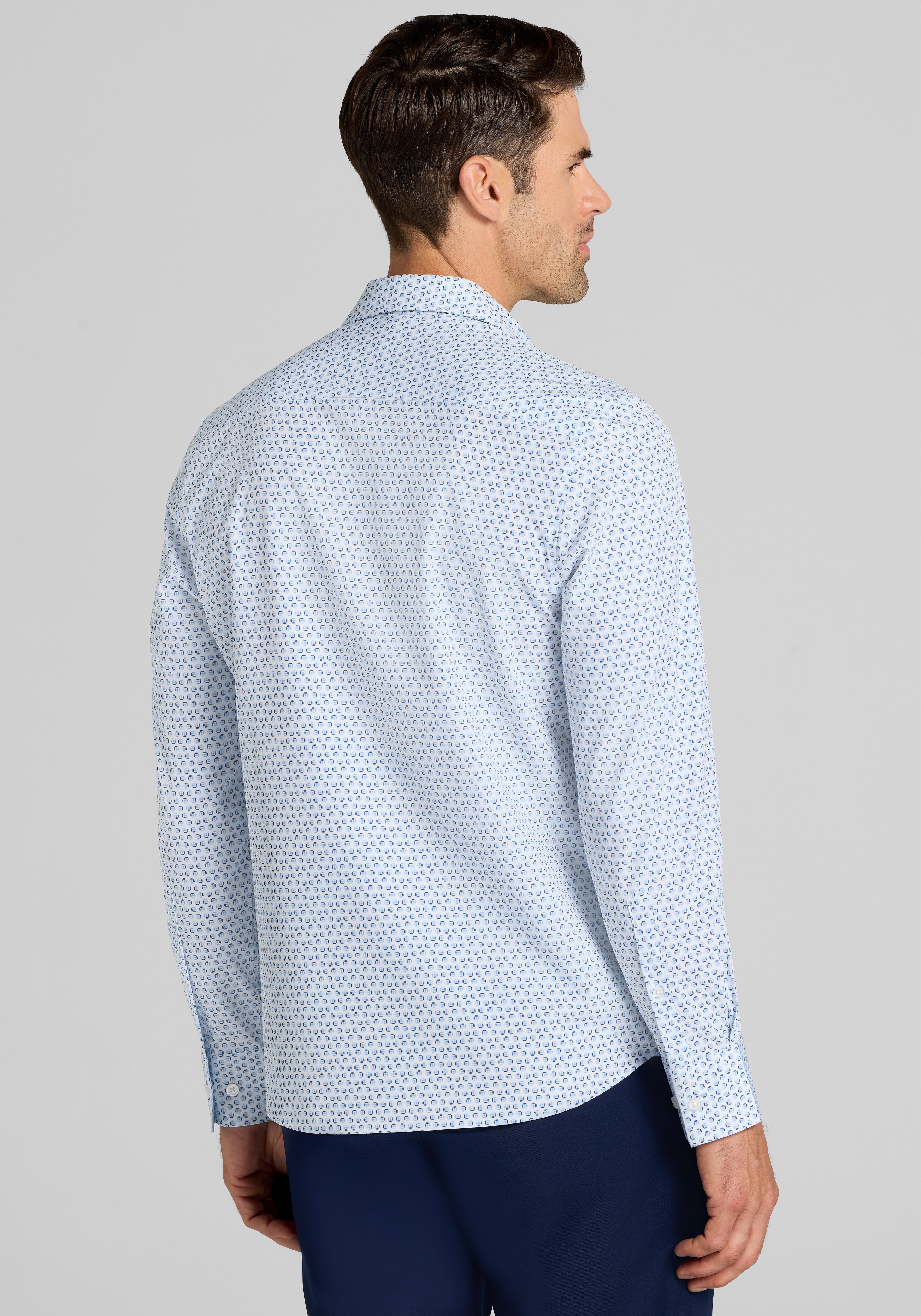 CON.STRUCT Slim Fit Circle Dot 4-Way Stretch Button Up Shirt CLEARANCE