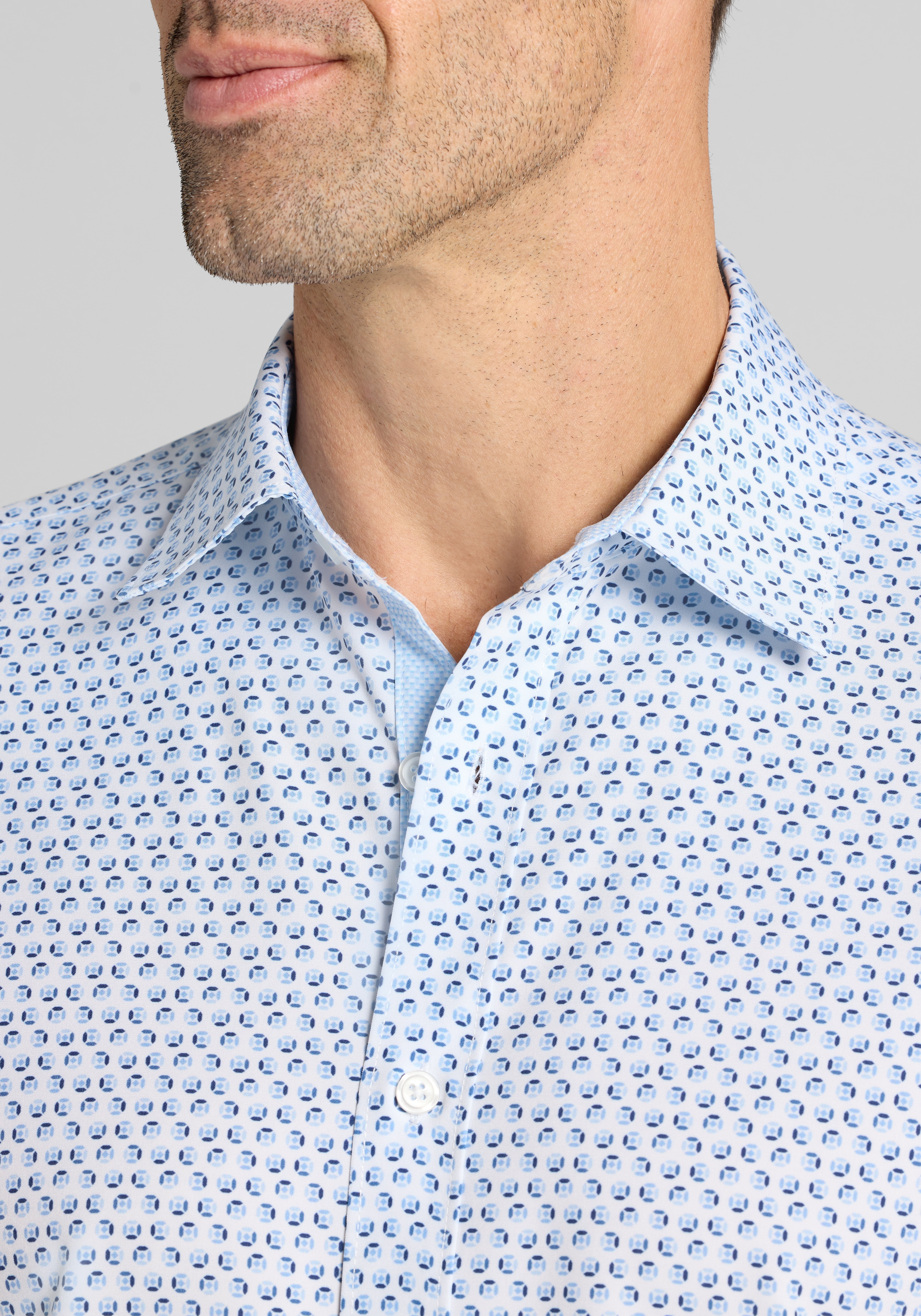 CON.STRUCT Slim Fit Circle Dot 4-Way Stretch Button Up Shirt CLEARANCE