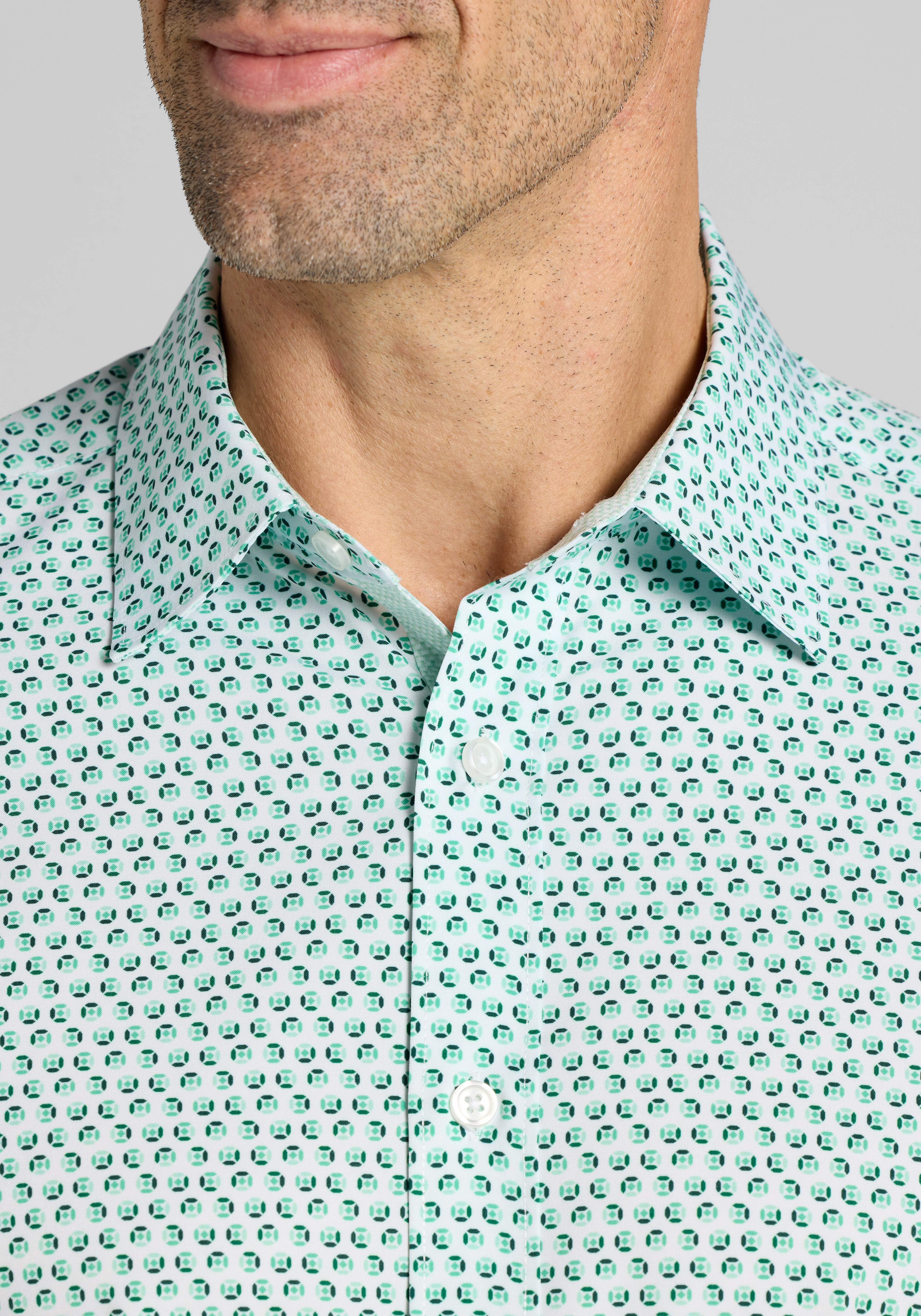 Con.Struct Slim Fit Circle 4- Way Stretch Long Sleeve Button Up Shirt CLEARANCE