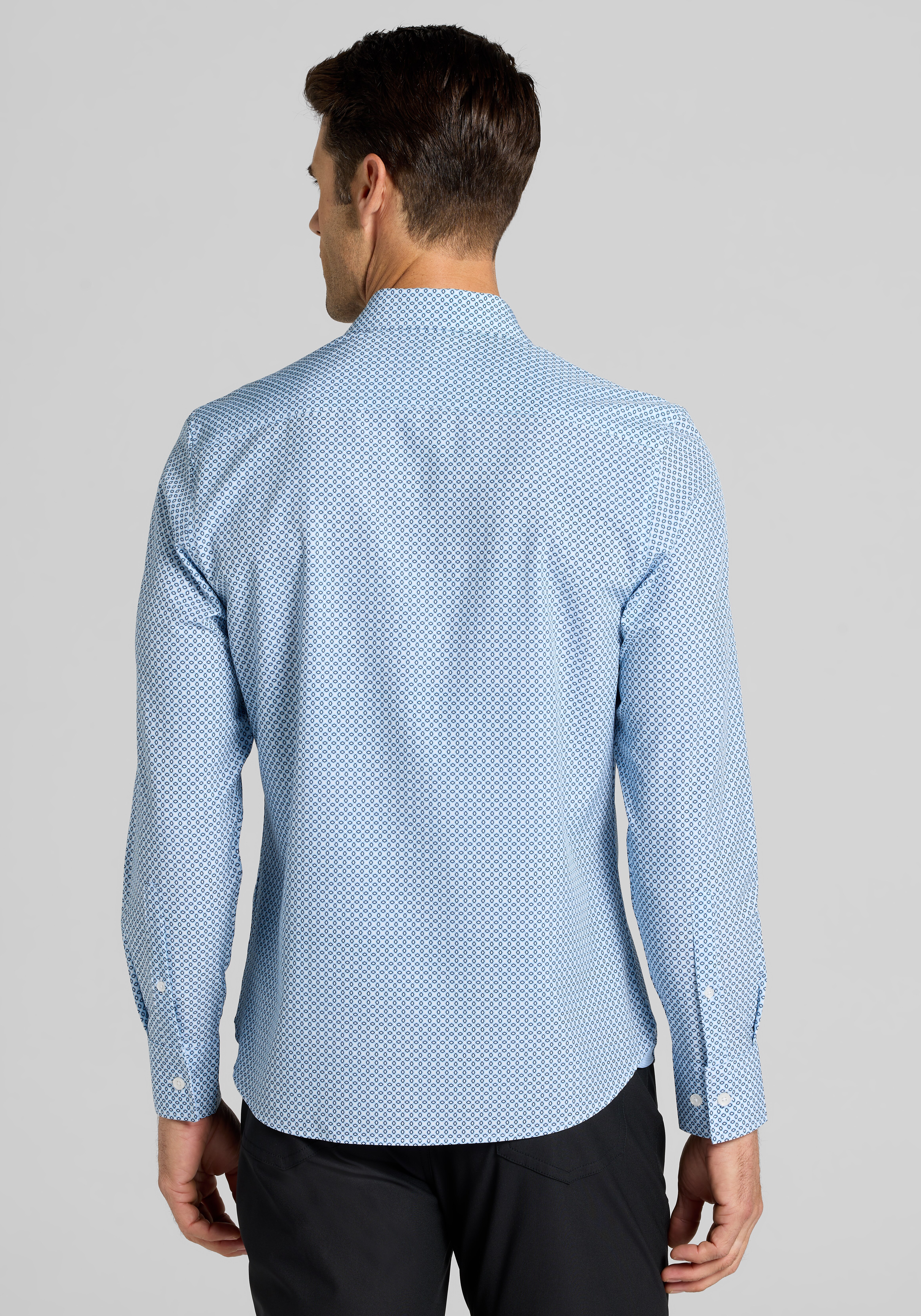 Con.Struct Slim Fit 4-Way Stretch Mini Geo Sportshirt