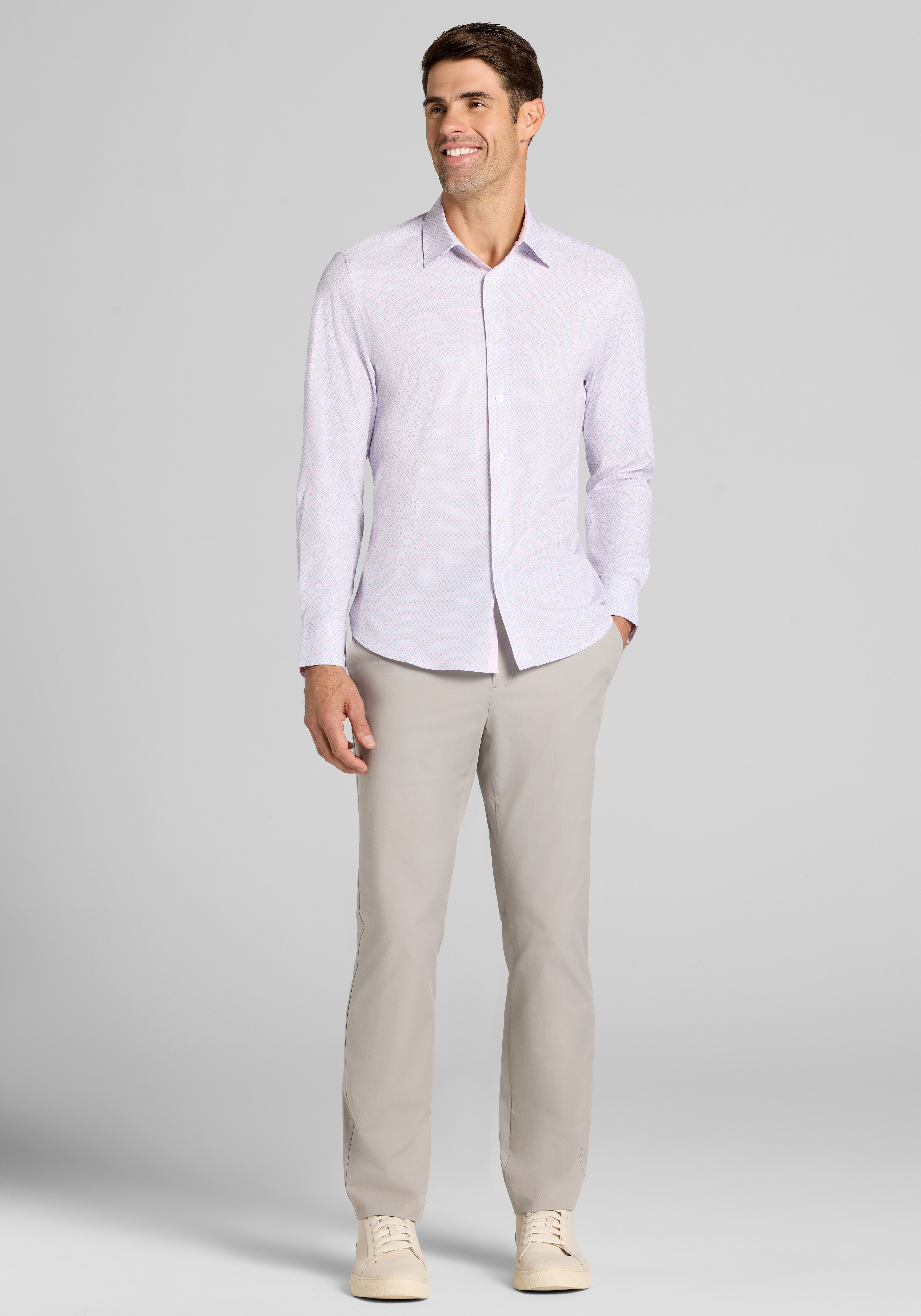 Con.Struct Slim Fit Mini Geo 4-Way Stretch Button Up Shirt - Big & Tall CLEARANCE