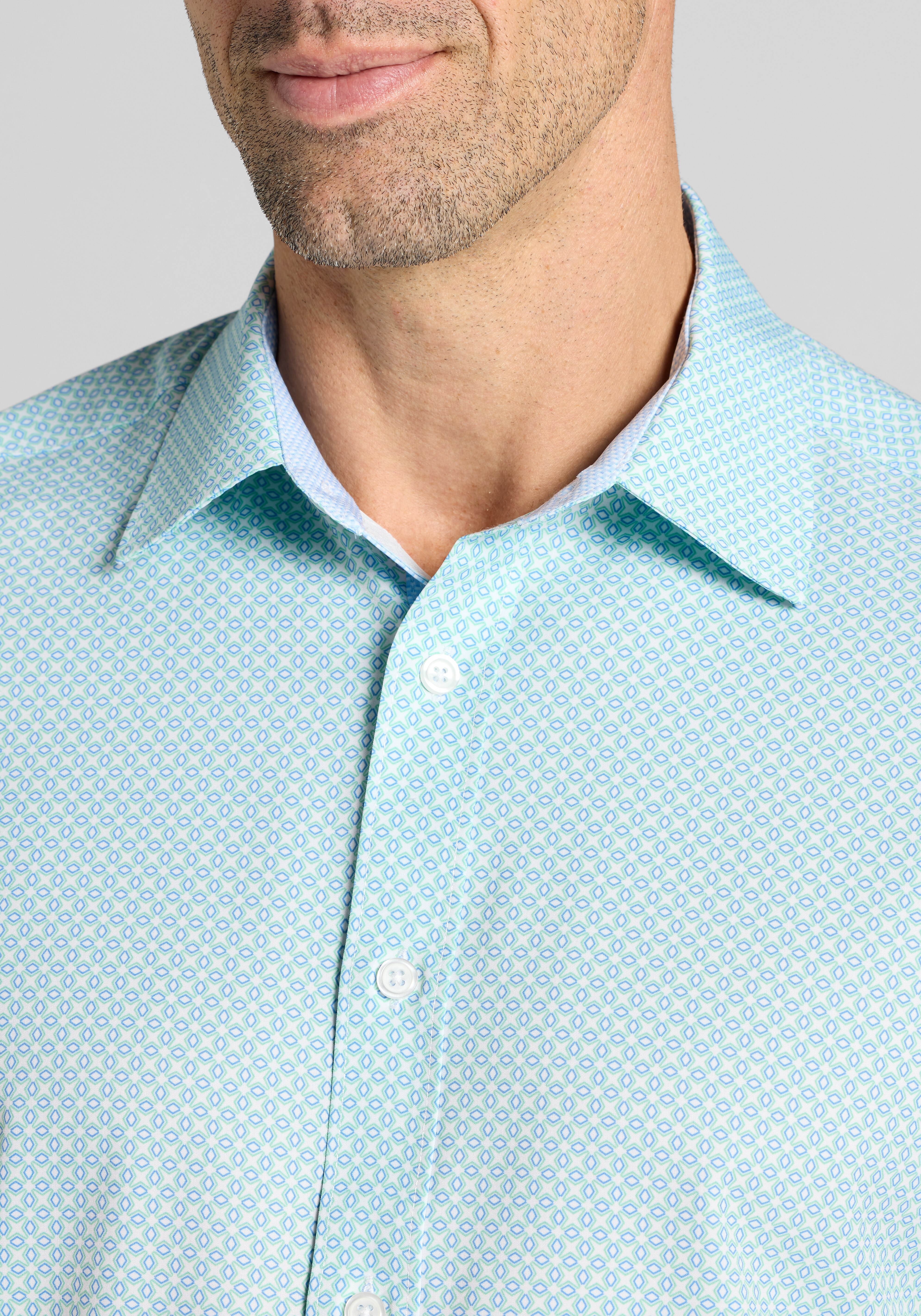 Con.Struct Slim Fit Mini Geo 4-Way Stretch Sportshirt