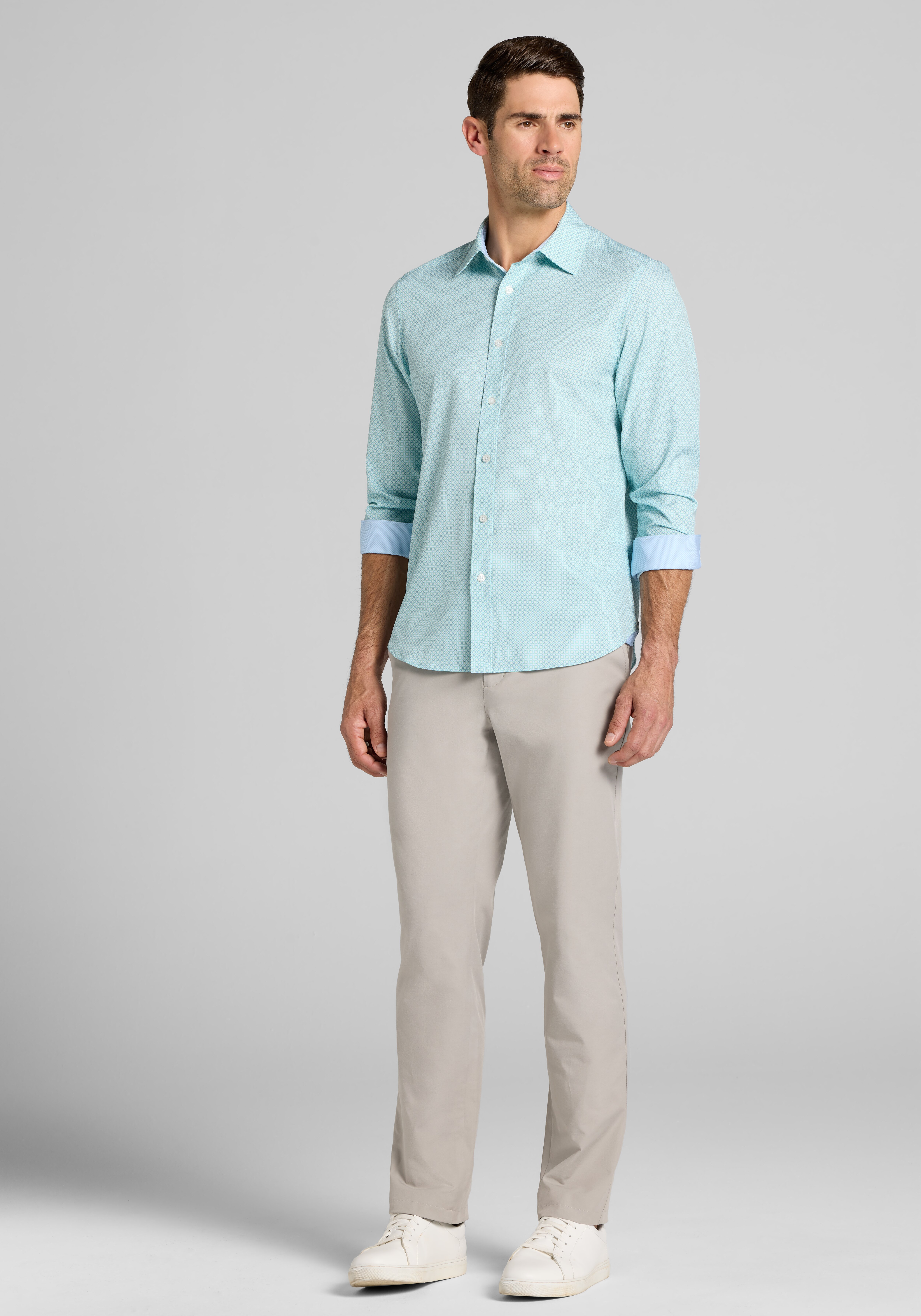 Con.Struct Slim Fit Mini Geo 4-Way Stretch Sportshirt