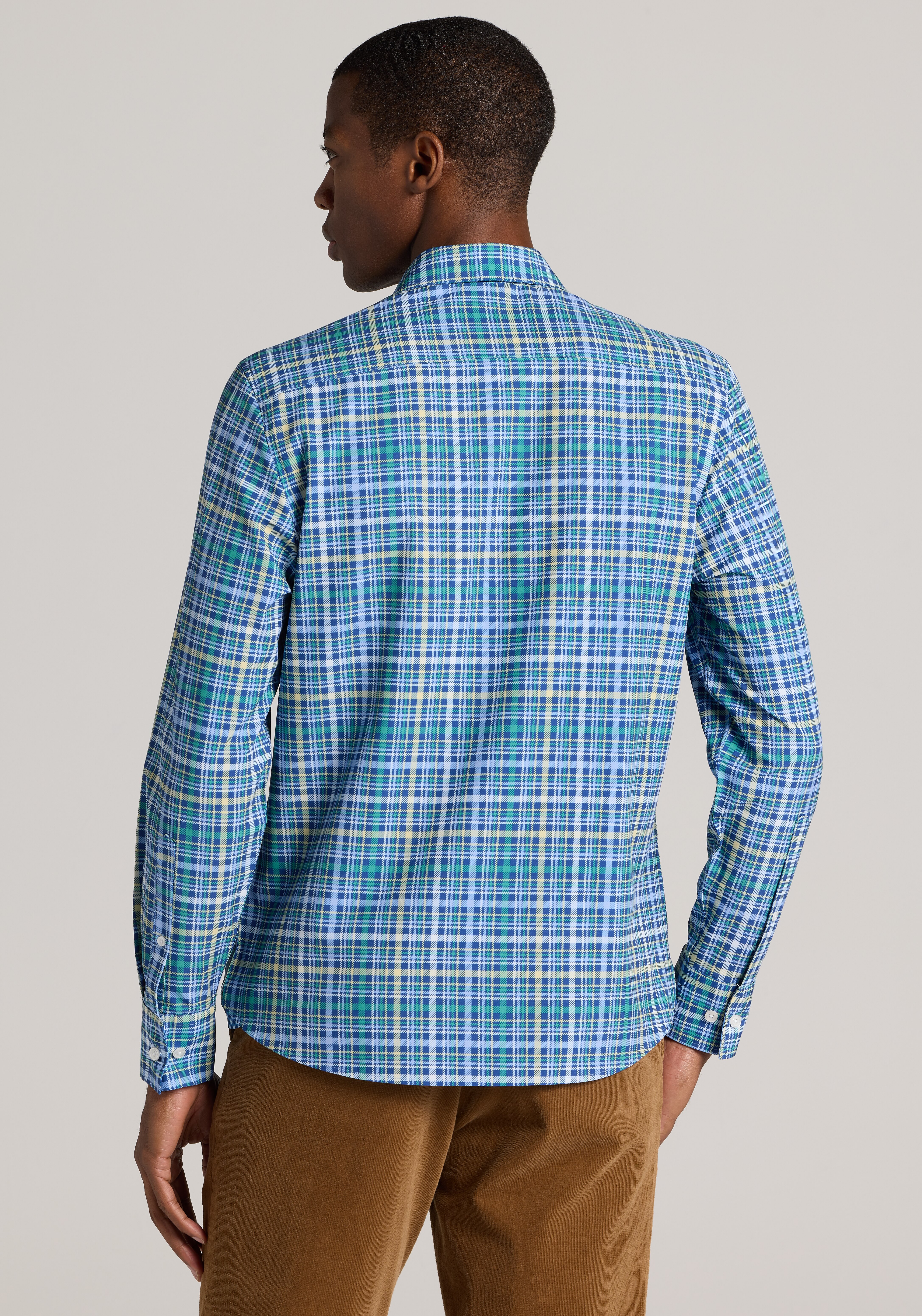 Con.Struct Slim Fit Plaid 4-Way Stretch Sportshirt