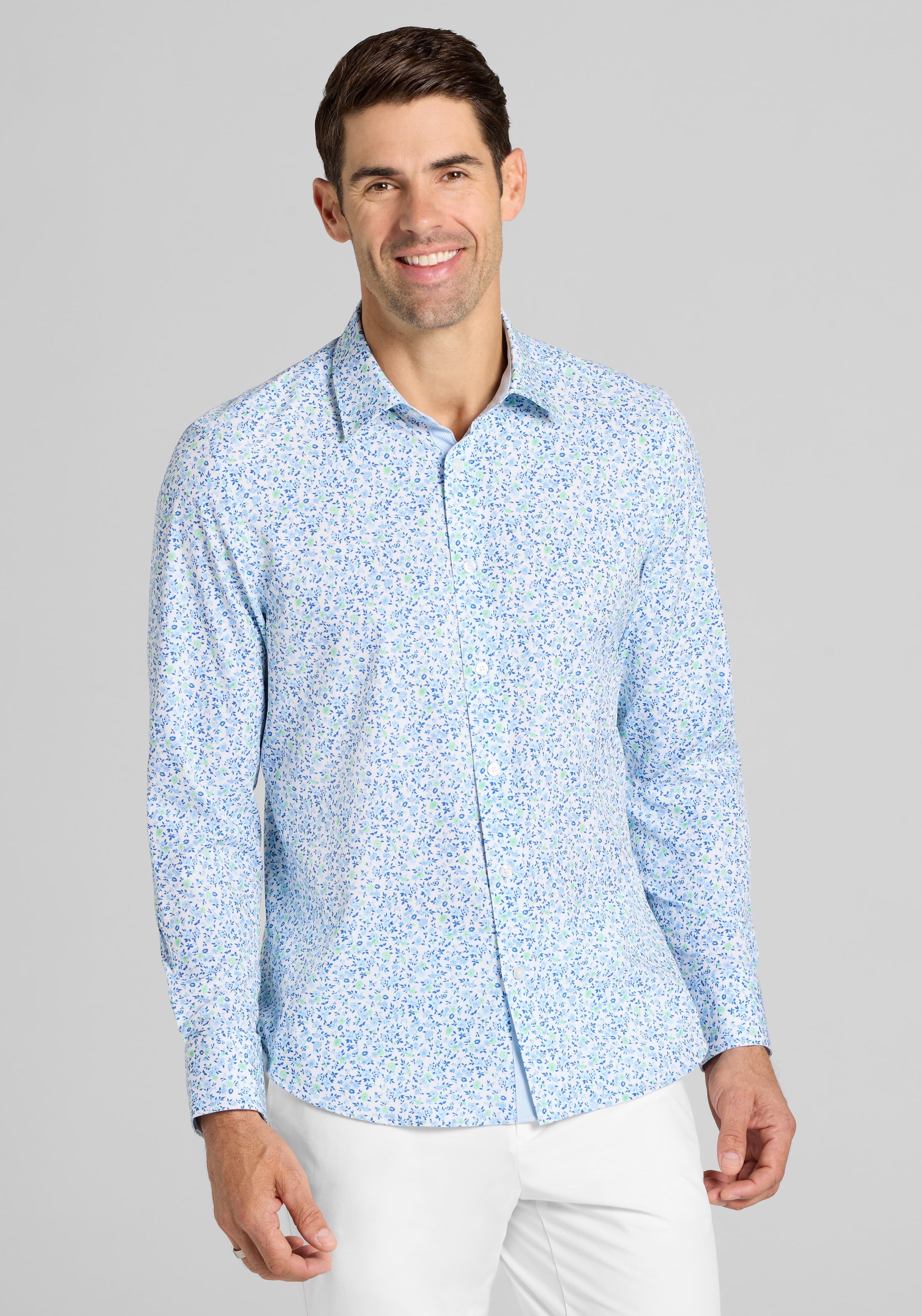 Con.Struct Slim Fit Mini Floral 4-Way Stretch Button Up Shirt CLEARANCE