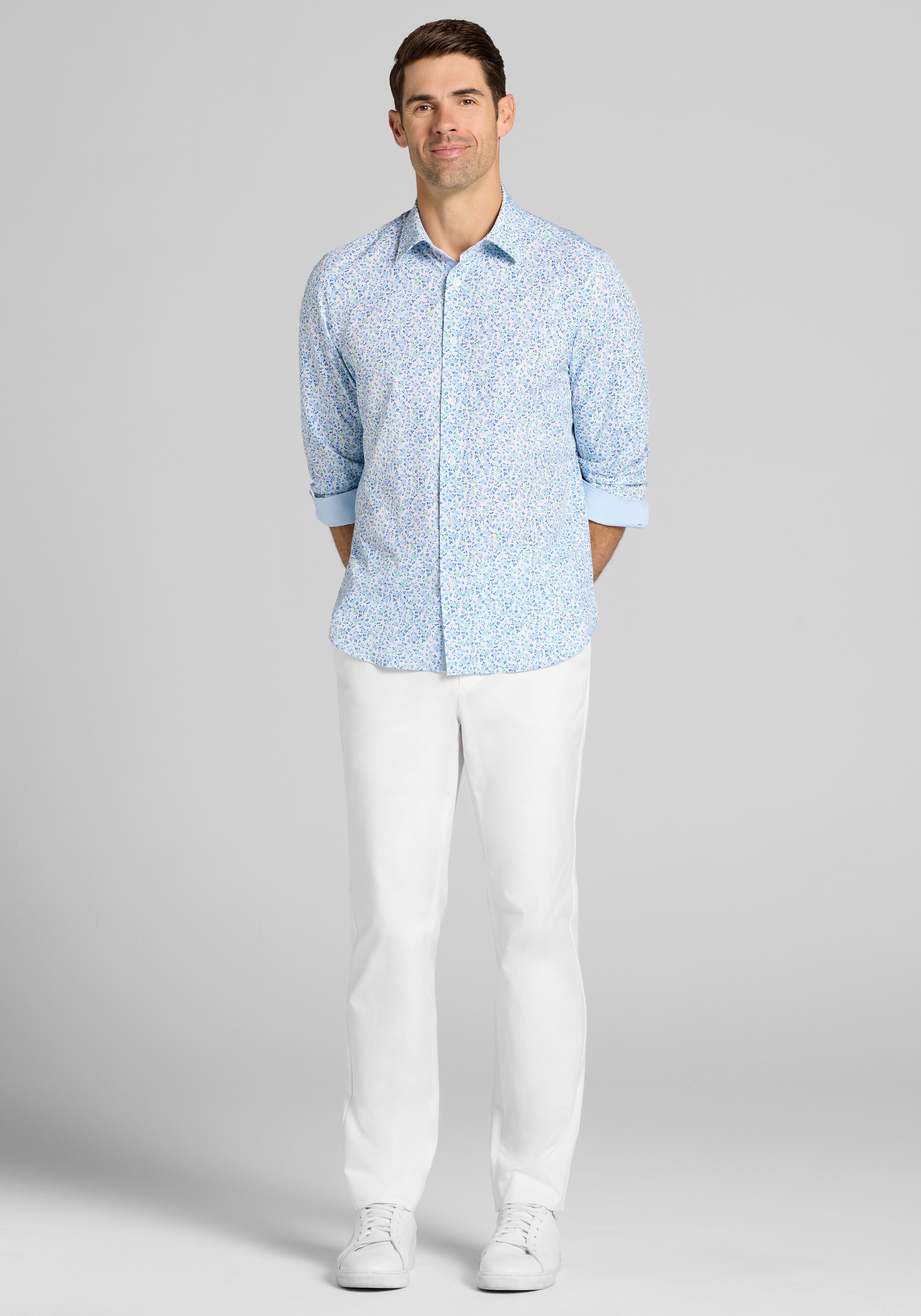 Con.Struct Slim Fit Mini Floral 4-Way Stretch Button Up Shirt CLEARANCE