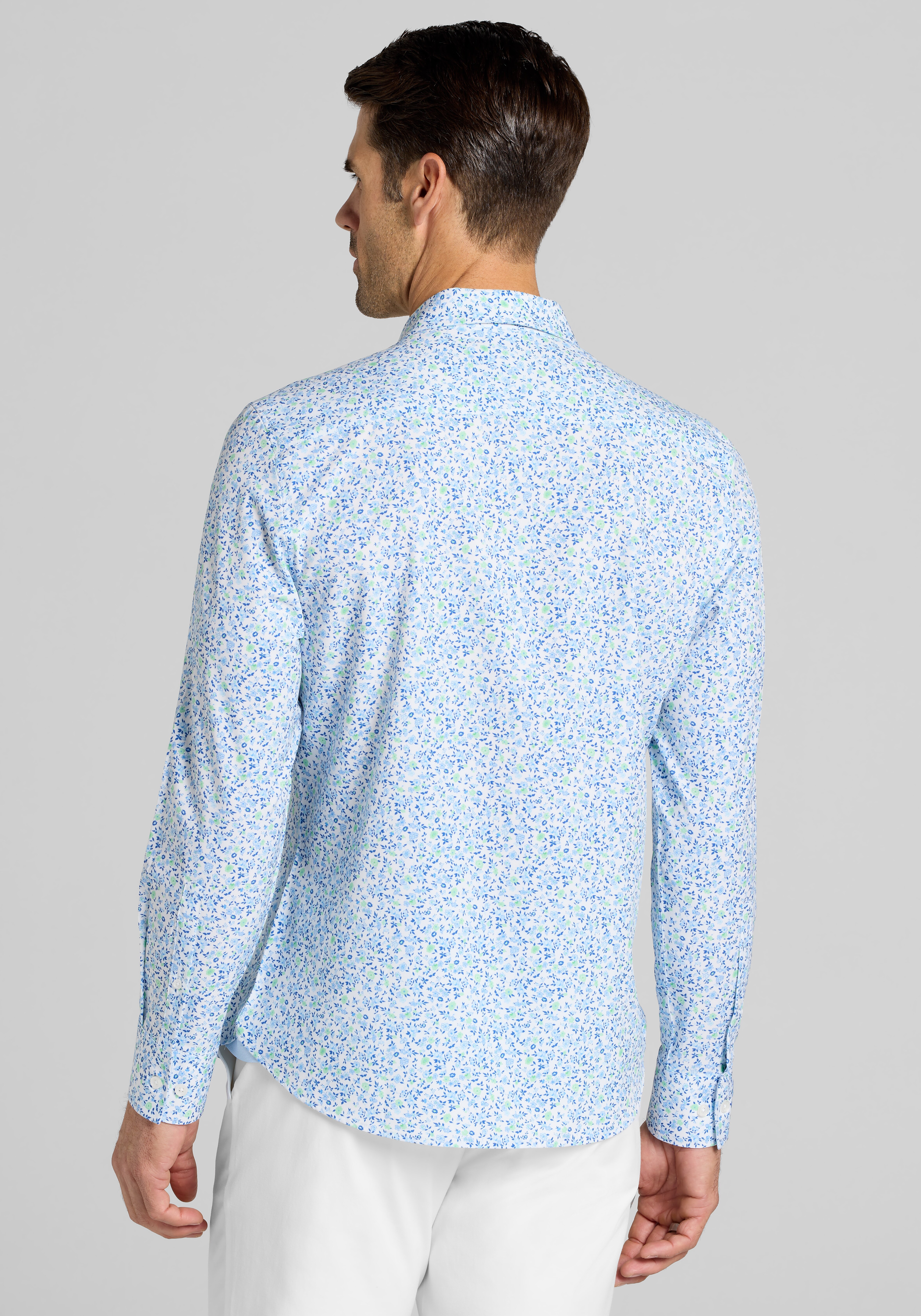 Con.Struct Slim Fit Mini Floral 4-Way Stretch Sportshirt