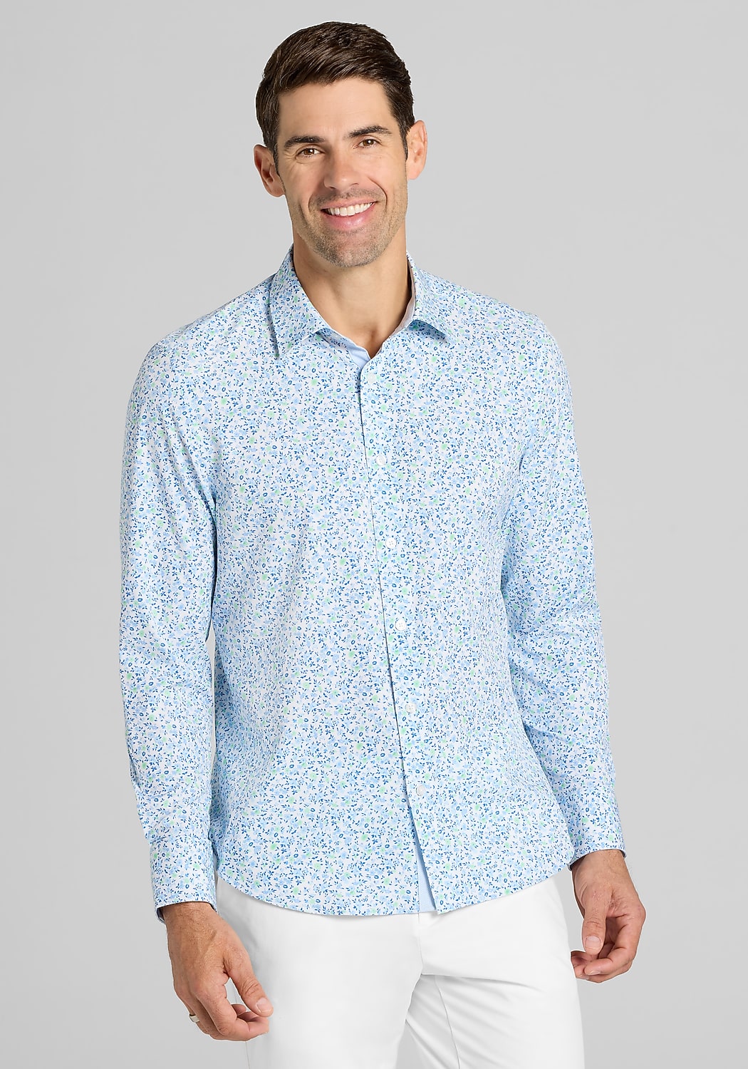 Con.Struct Slim Fit Mini Floral 4-Way Stretch Sportshirt