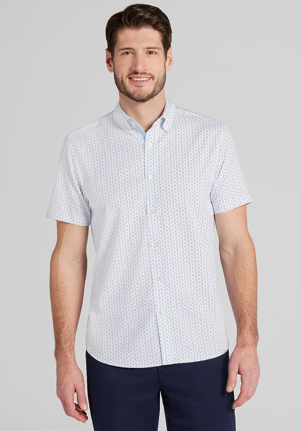 Con.Struct Slim Fit Mini Geo 4-Way Stretch Short Sleeve Sportshirt