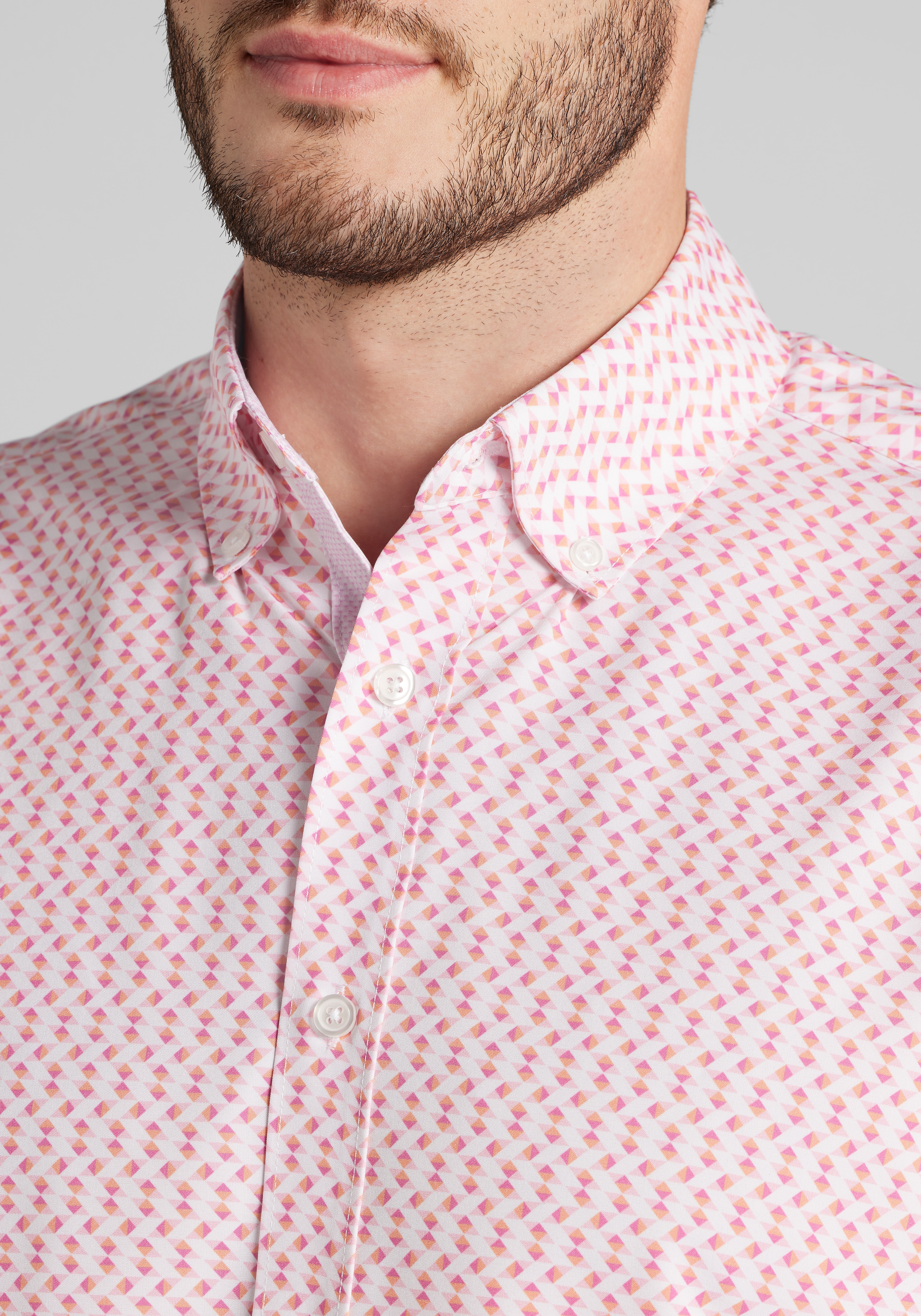 Con.Struct Slim Fit Mini Zigzag 4-Way Stretch Short Sleeve Sportshirt