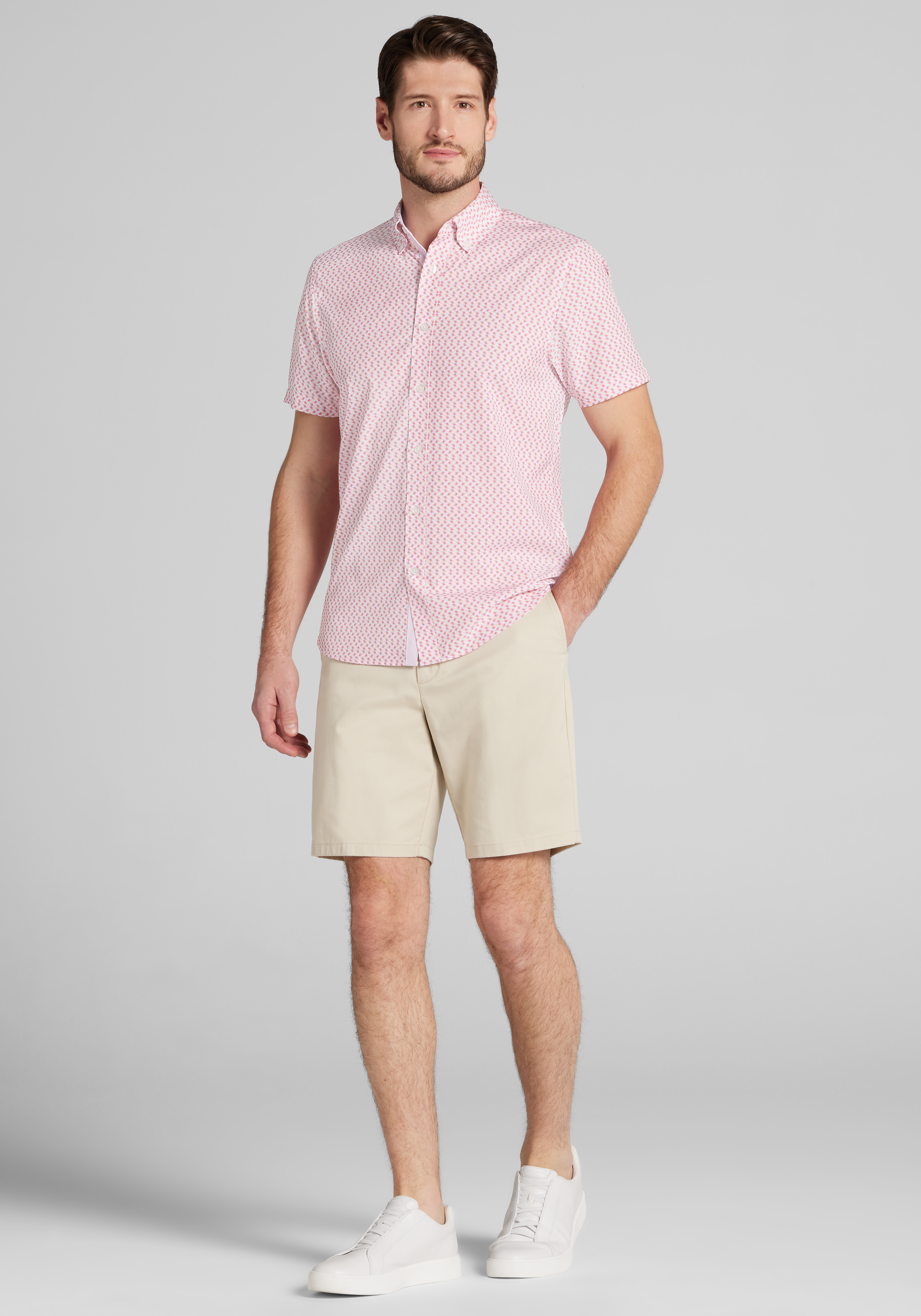 Con.Struct Slim Fit Mini Zigzag 4-Way Stretch Short Sleeve Sportshirt