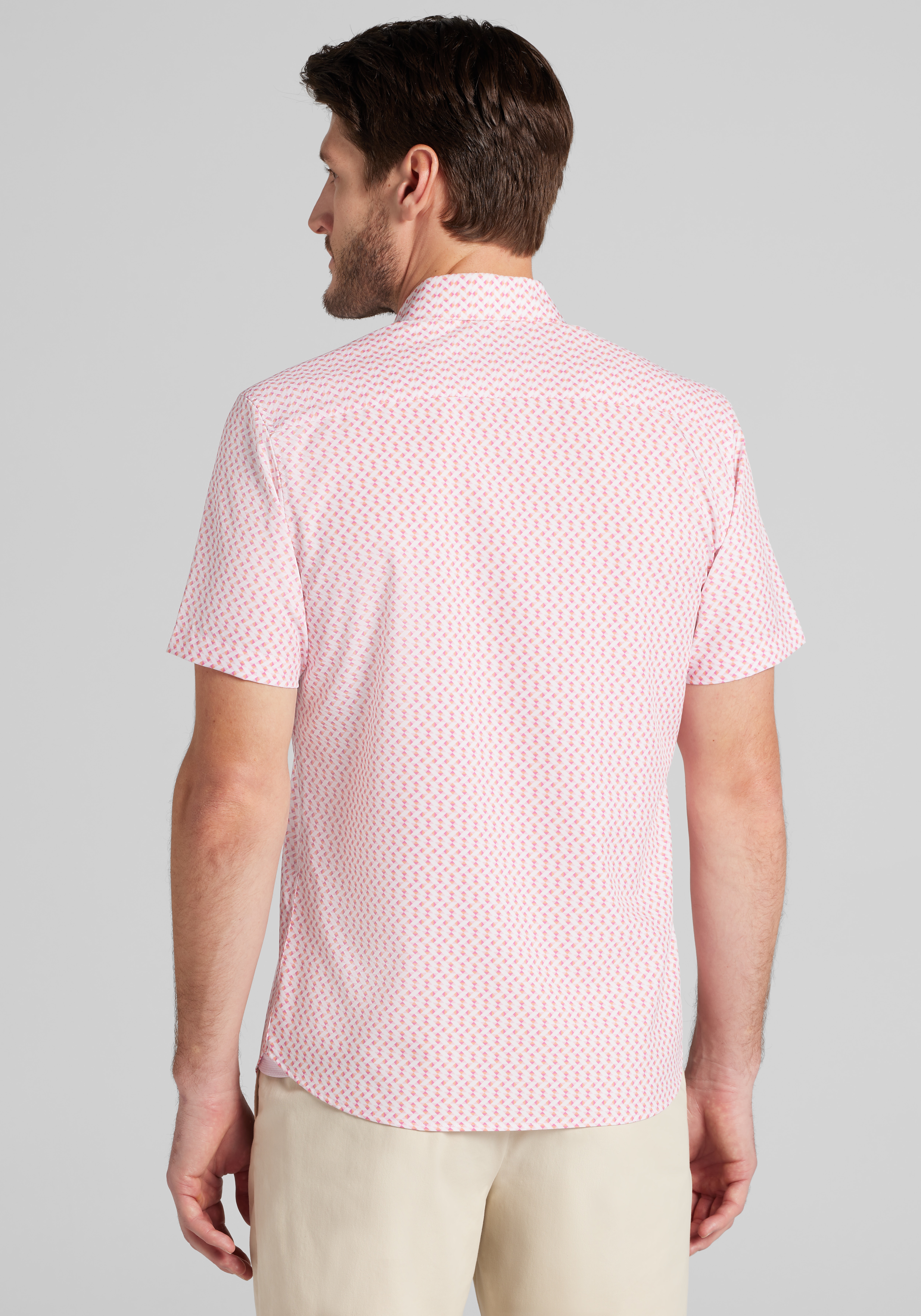 Con.Struct Slim Fit Mini Zigzag 4-Way Stretch Short Sleeve Sportshirt