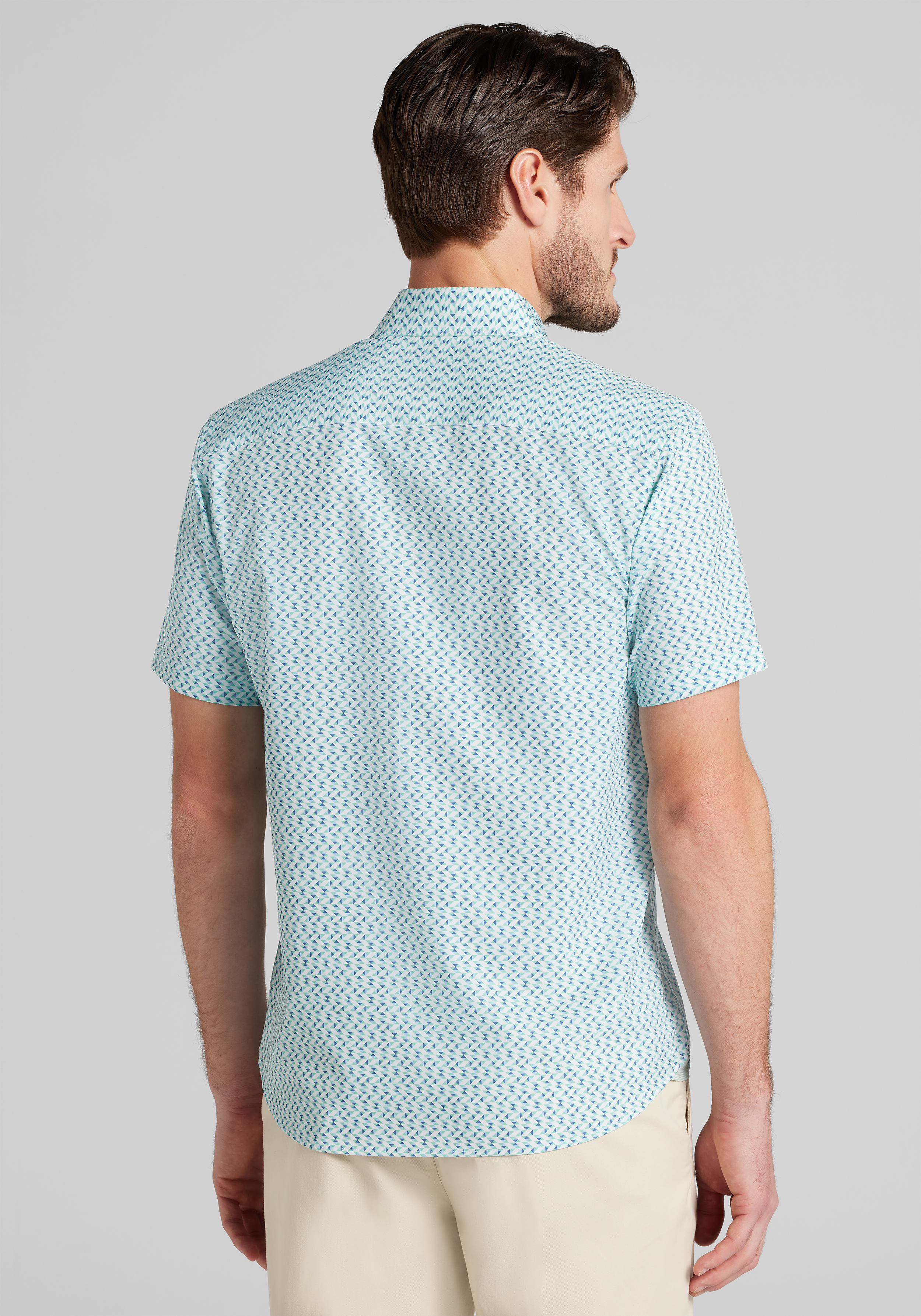 Con.Struct Slim Fit Mini Zig-Zag 4‑Way Stretch Short-Sleeve Sportshirt
