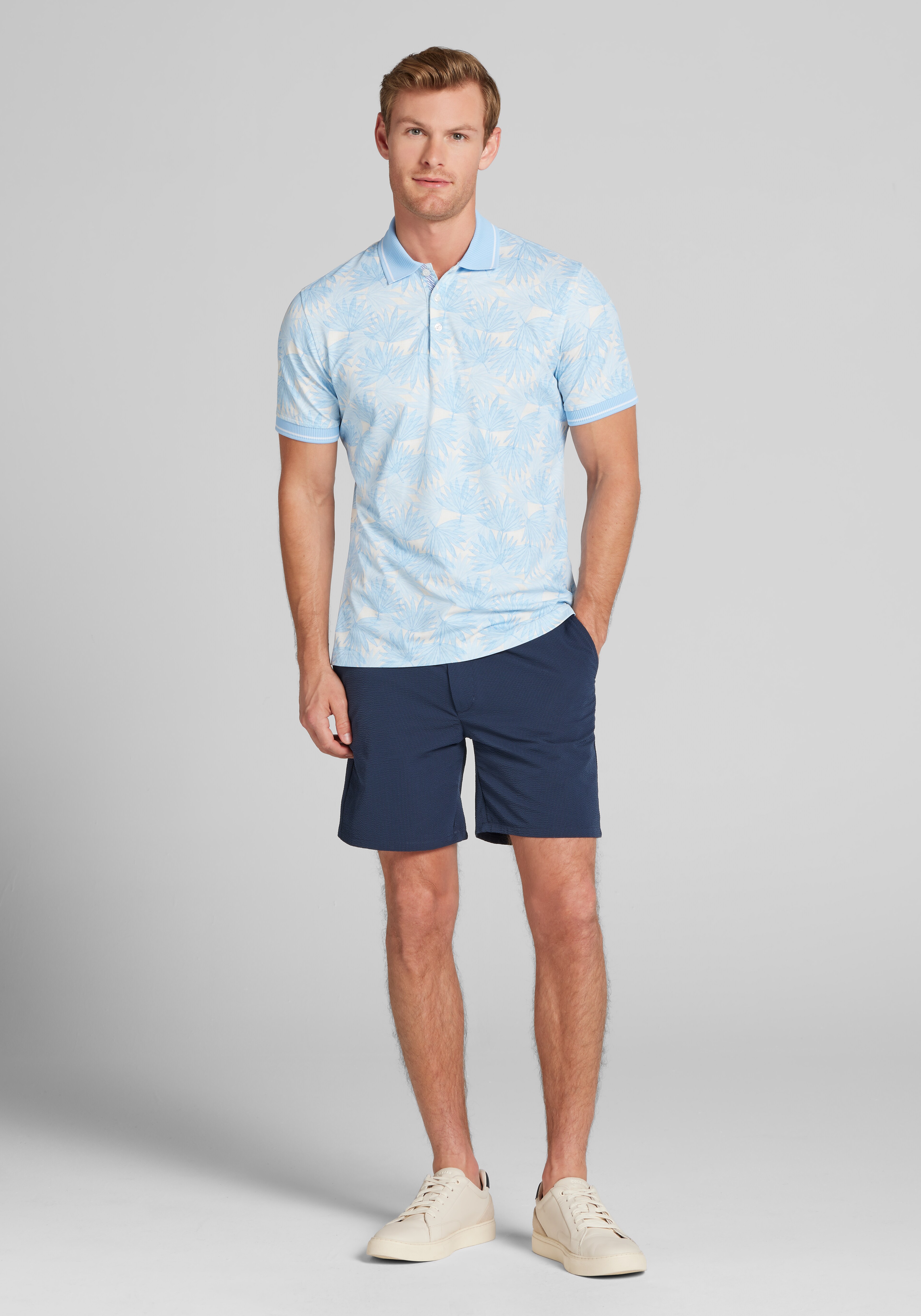 Con.Struct Slim Fit Palm Leaf Pique Polo CLEARANCE
