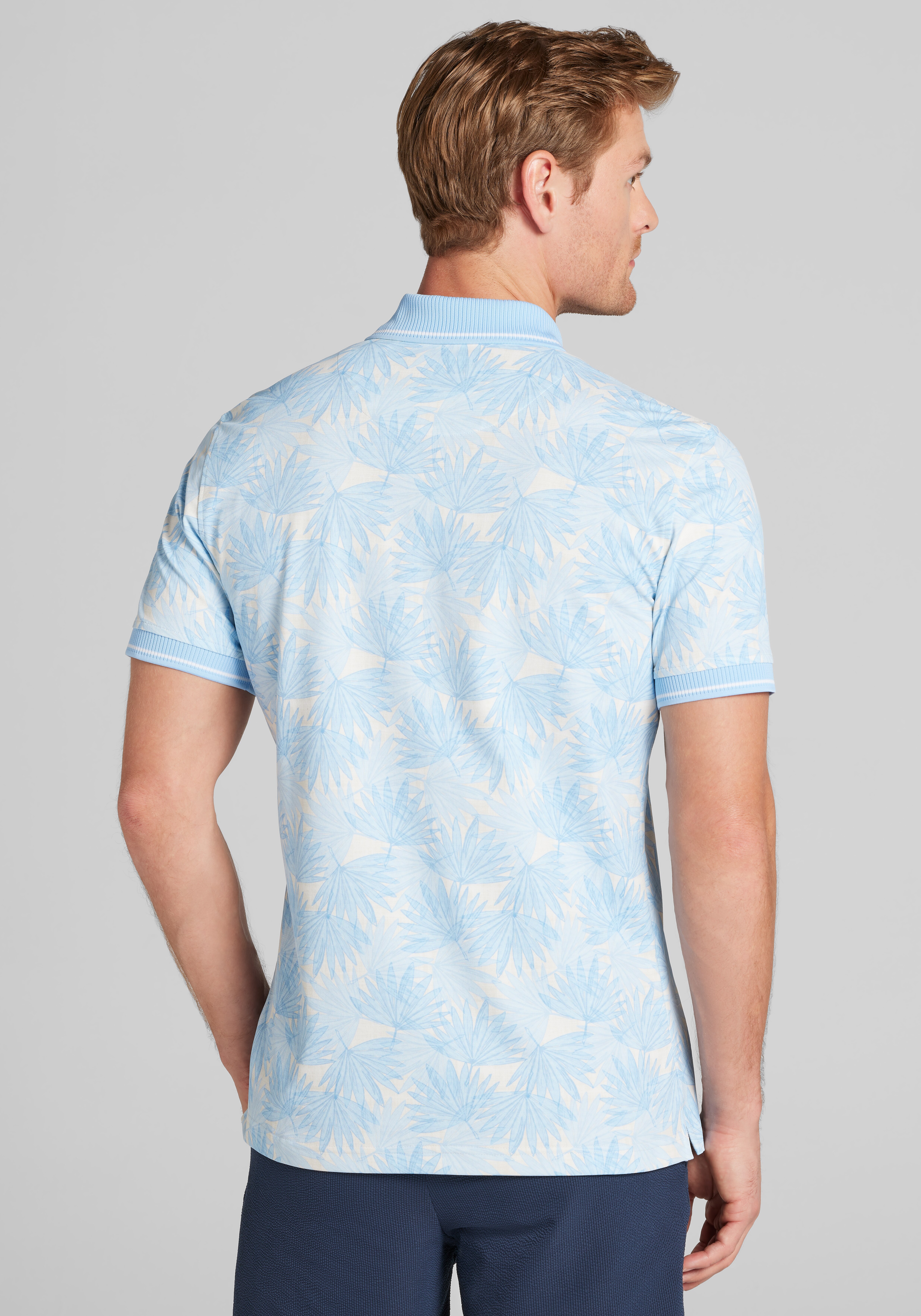 Con.Struct Slim Fit Palm Leaf Pique Polo