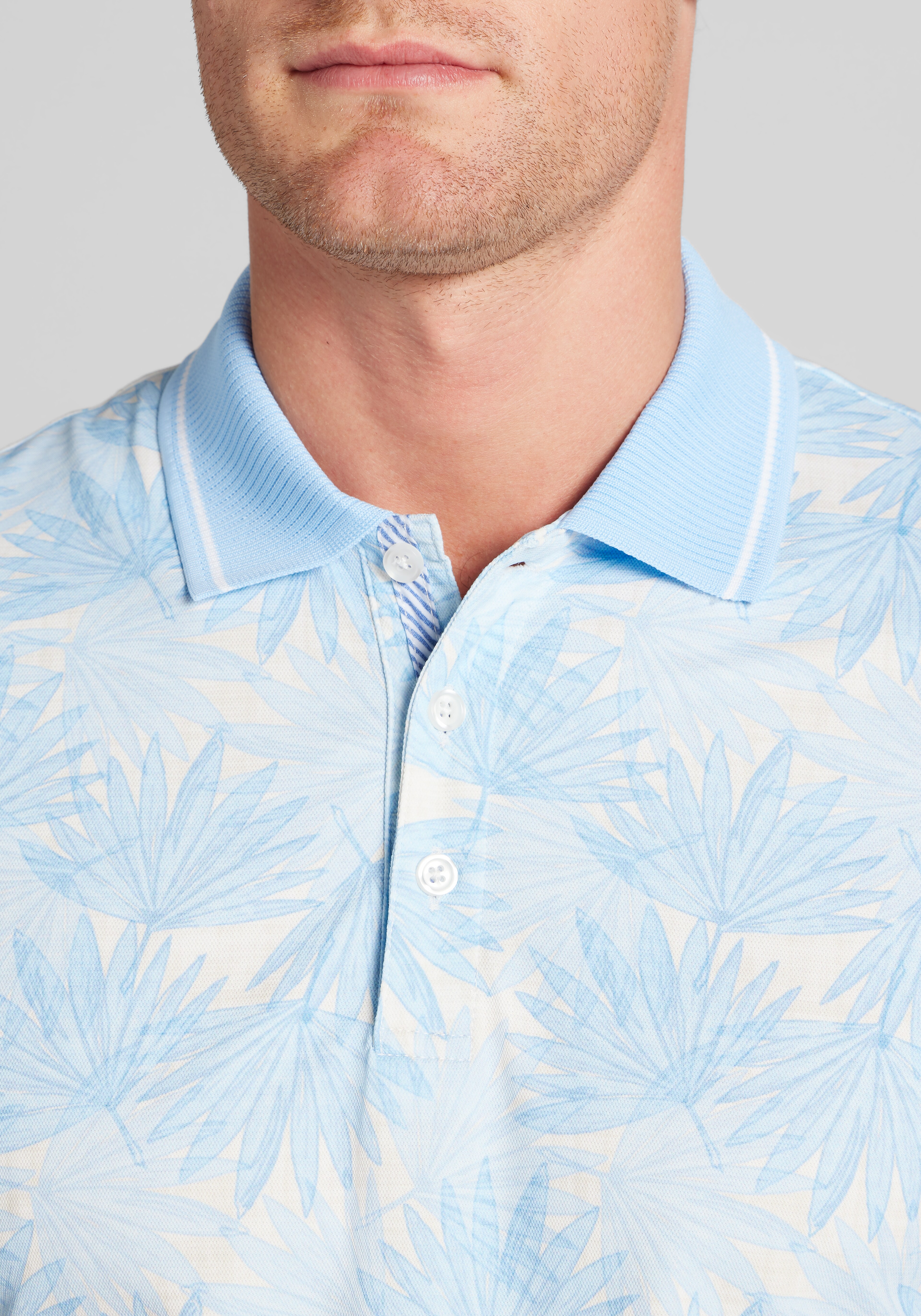 Con.Struct Slim Fit Palm Leaf Pique Polo CLEARANCE