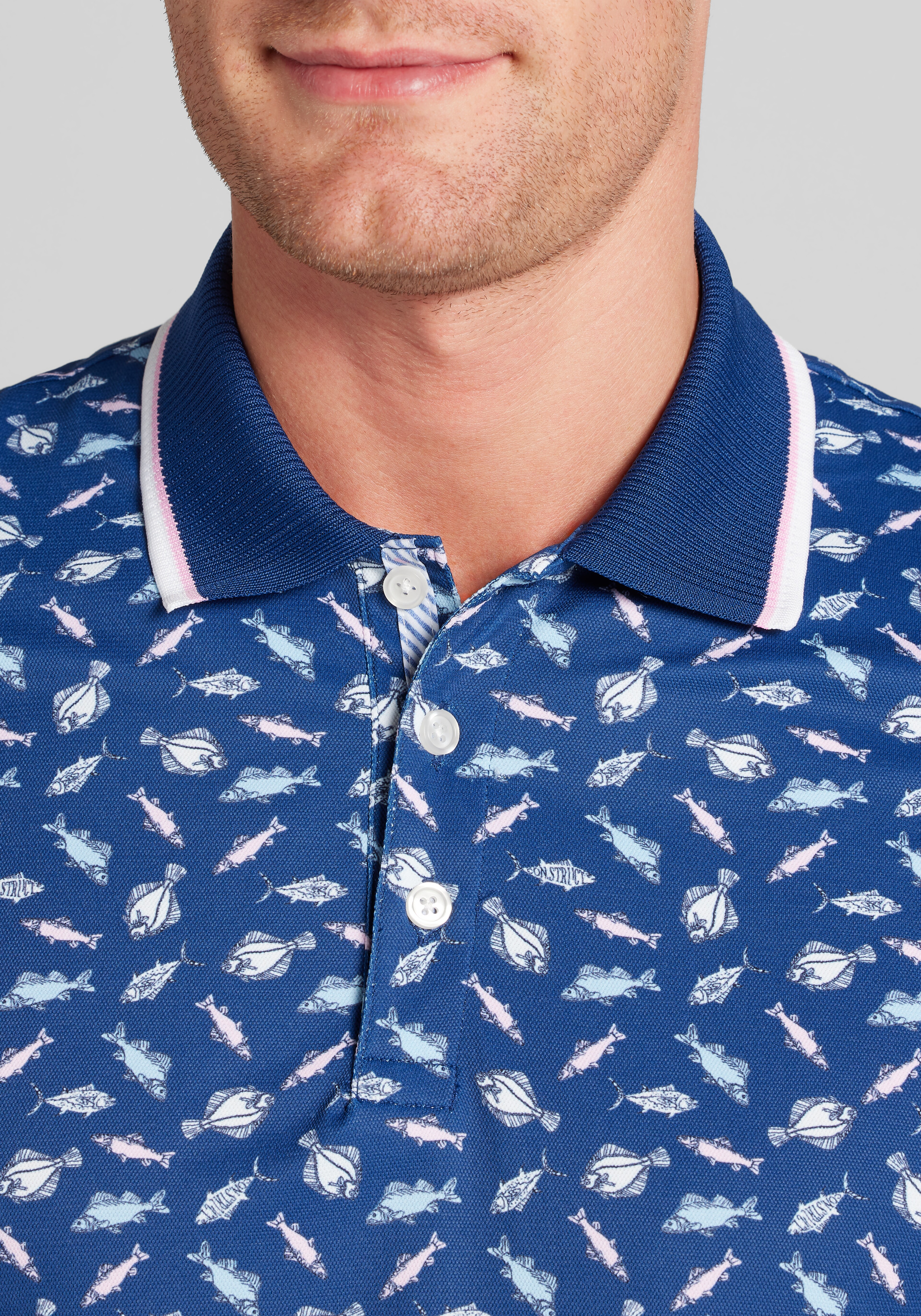 Con.Struct Slim Fit Fish Tipped Pique Polo CLEARANCE