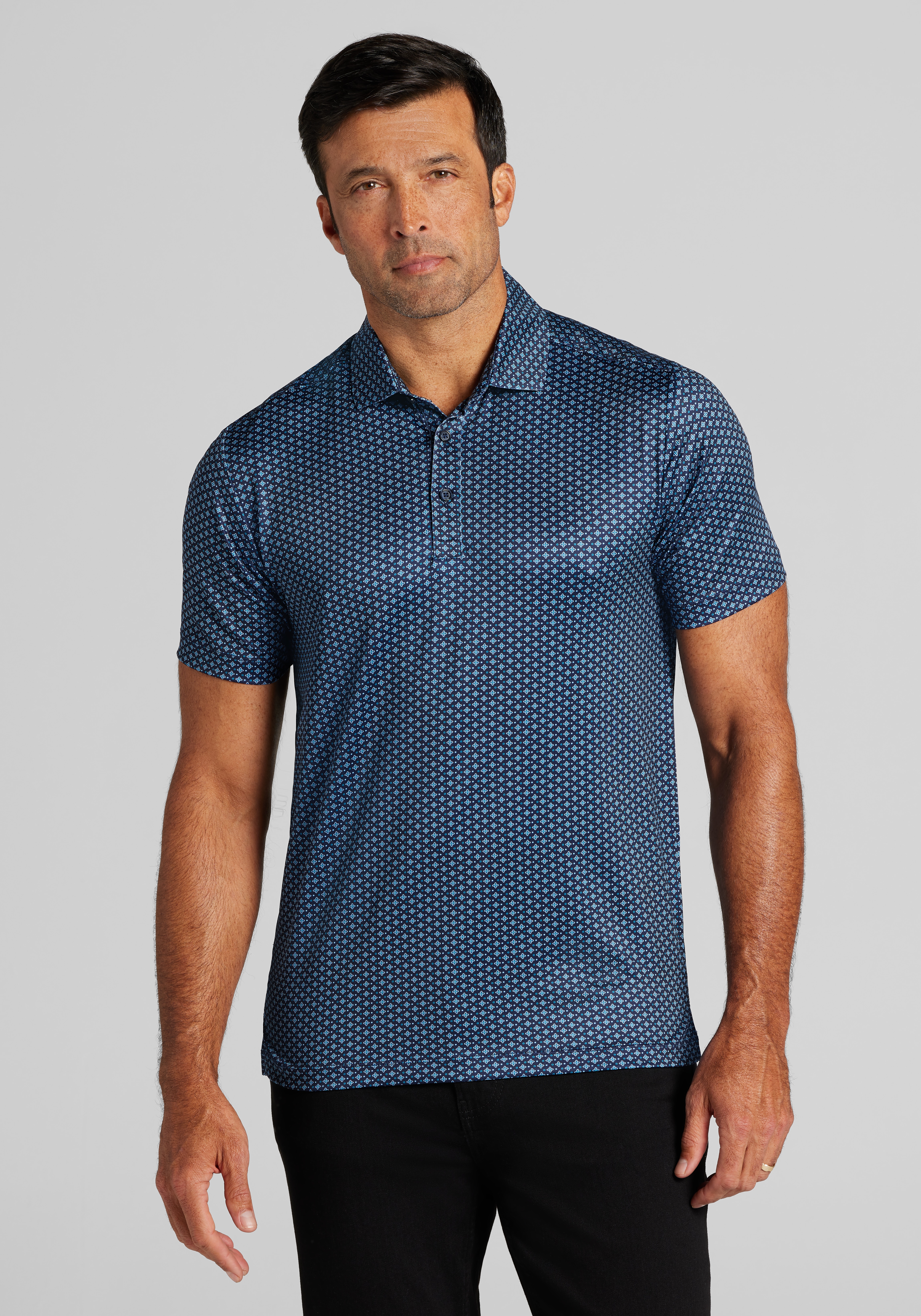 Men's FLYOUT_CATEGORY, Traveler&reg; Collection Tailored Fit Medallion Performance Polo - Big & Tall - Jos A Bank