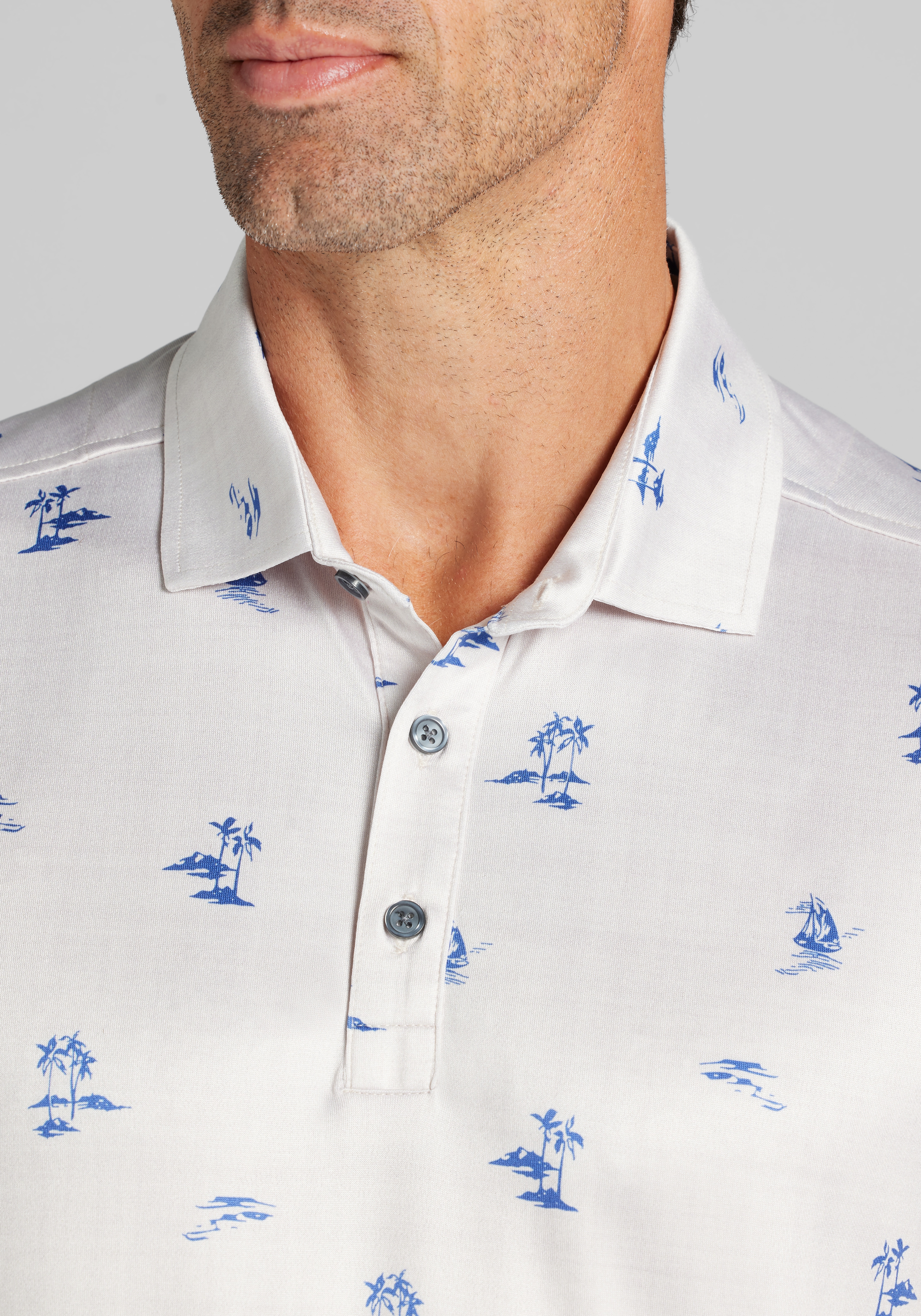 Traveler® Performance Tailored Fit Tropical Island Polo