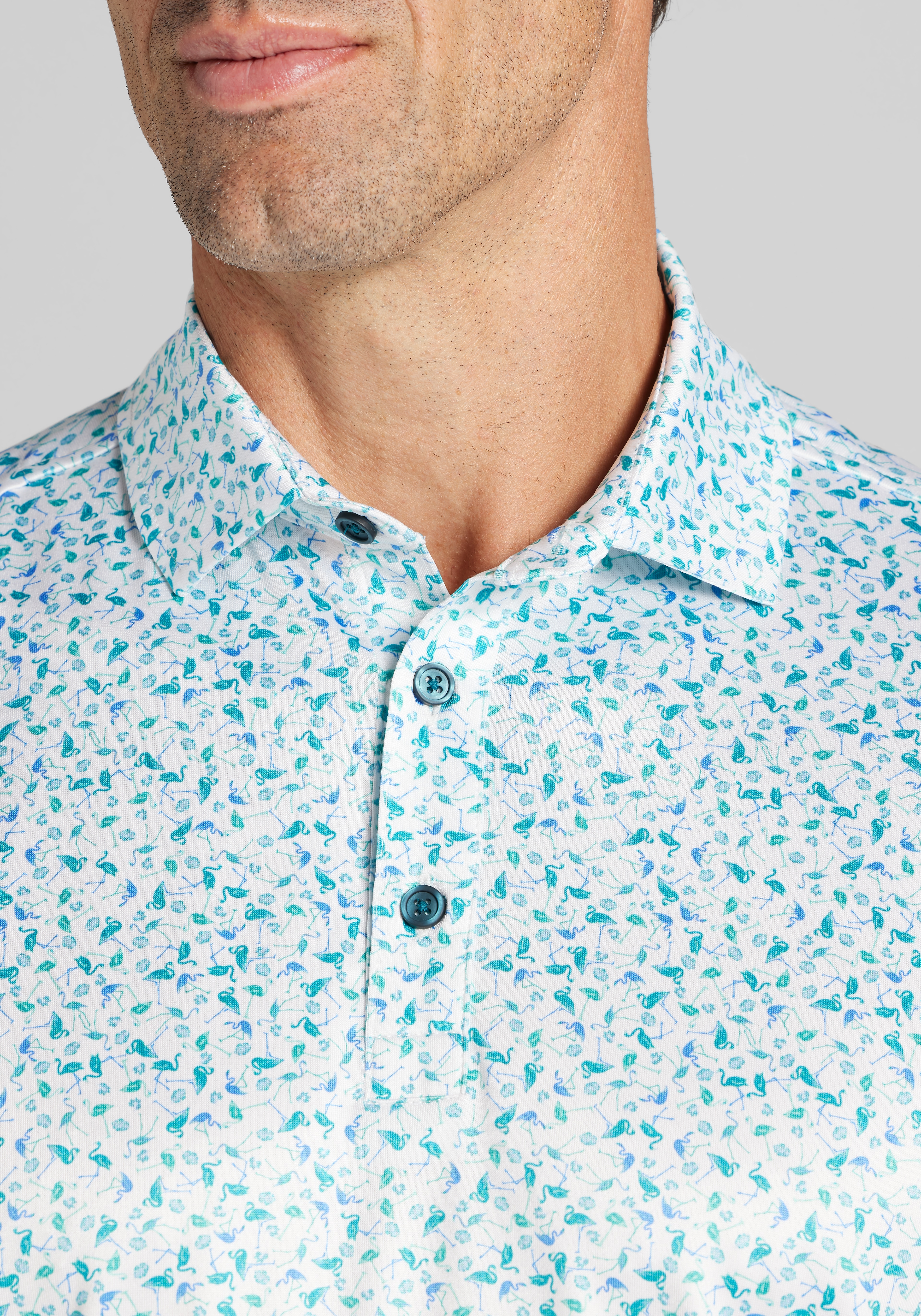 Traveler® Performance Tailored Fit Flamingo Polo CLEARANCE